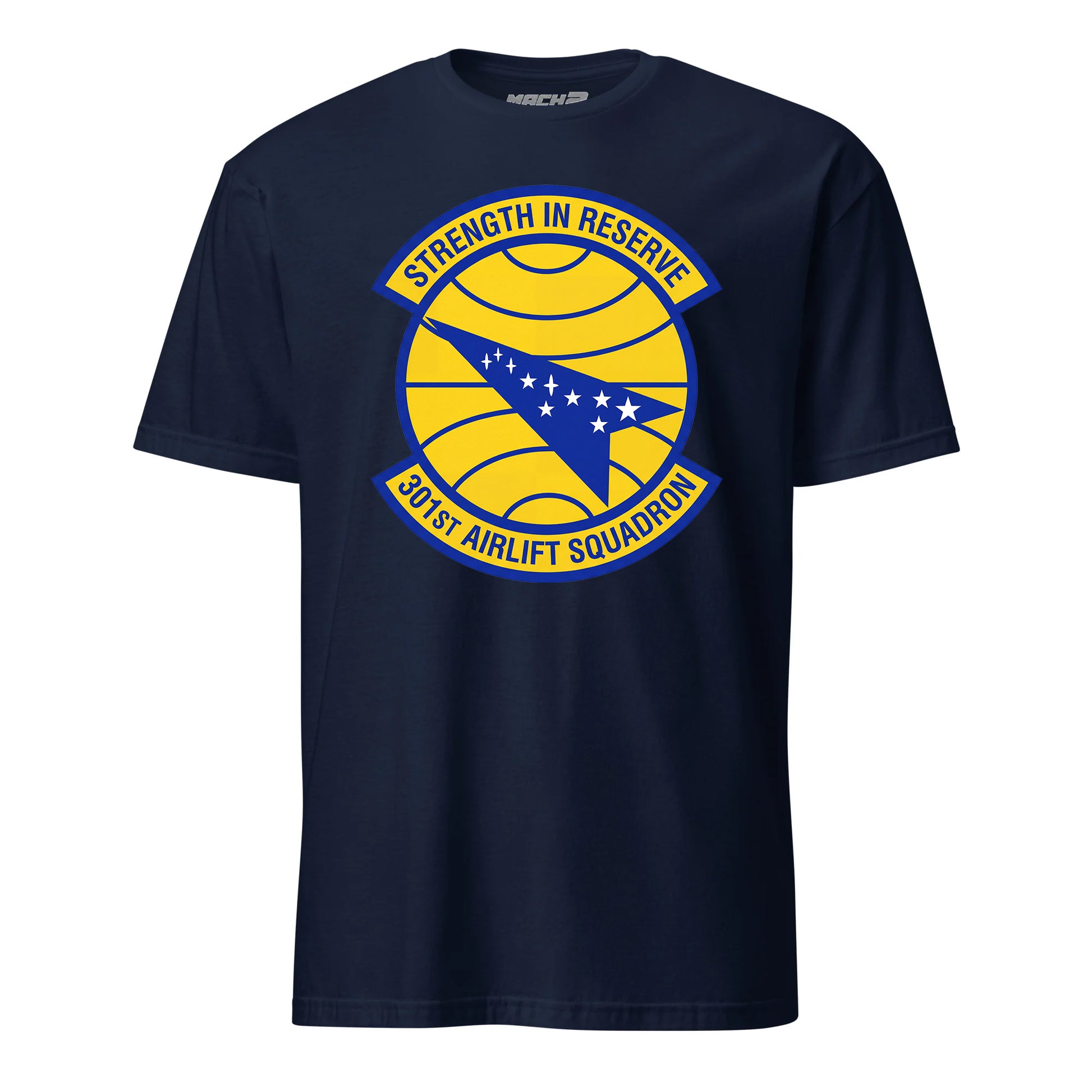 Mach2 Squadron Upload | 301ST AIRLIFT SQUADRON | T-Shirt | Navy | MACH-SHORT-SLEEVE-FRONT-NAVY.jpg