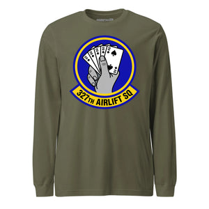 Mach2 Squadron Upload | 327TH AIRLIFT SQUADRON | Long Sleeve | OD Green | MACH-LONG-SLEEVE-FRONT-OD.jpg