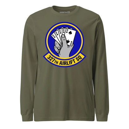 Mach2 Squadron Upload | 327TH AIRLIFT SQUADRON | Long Sleeve | OD Green | MACH-LONG-SLEEVE-FRONT-OD.jpg