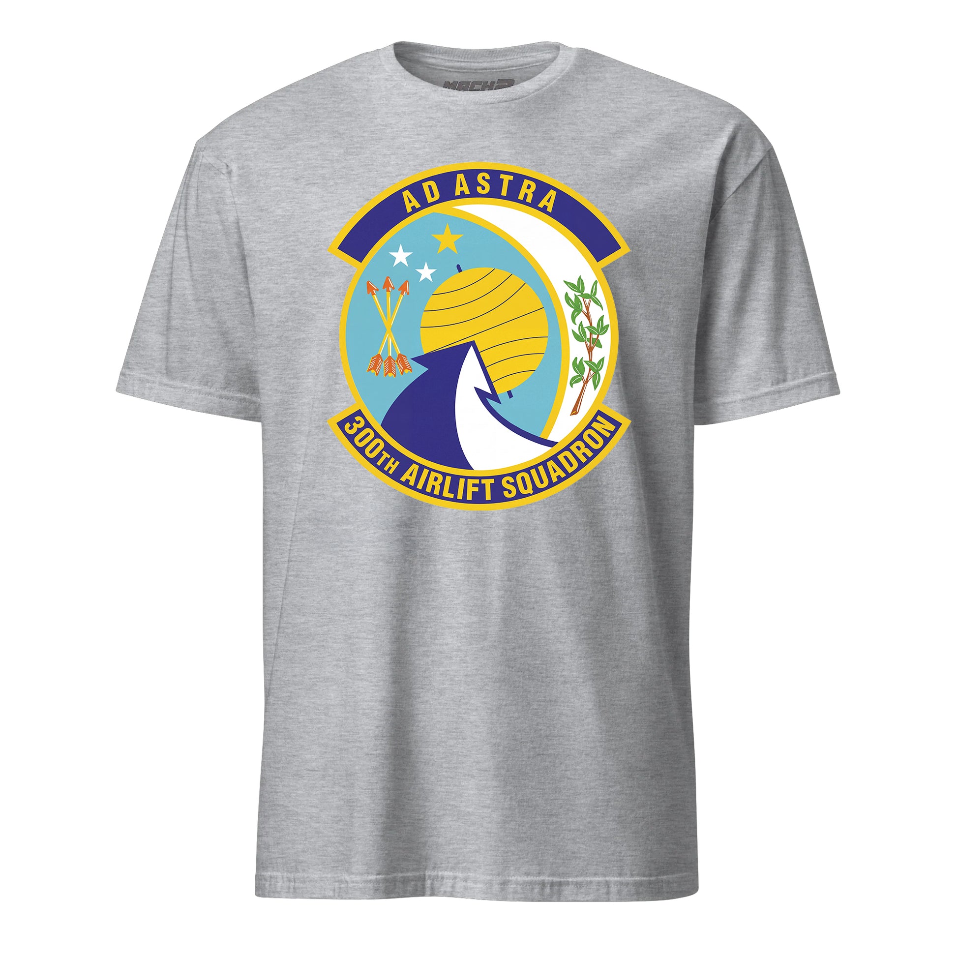 Mach2 Squadron Upload | 300TH AIRLIFT SQUADRON | T-Shirt | Heather Grey | MACH-SHORT-SLEEVE-FRONT-GREY.jpg