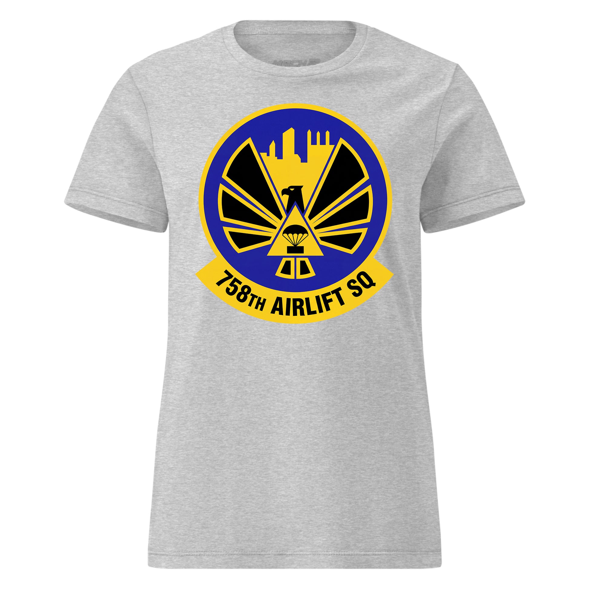 Mach2 Squadron Upload | 758TH AIRLIFT SQUADRON | Womens | Heather Grey | MACH-WOMENS-FRONT-GREY.jpg