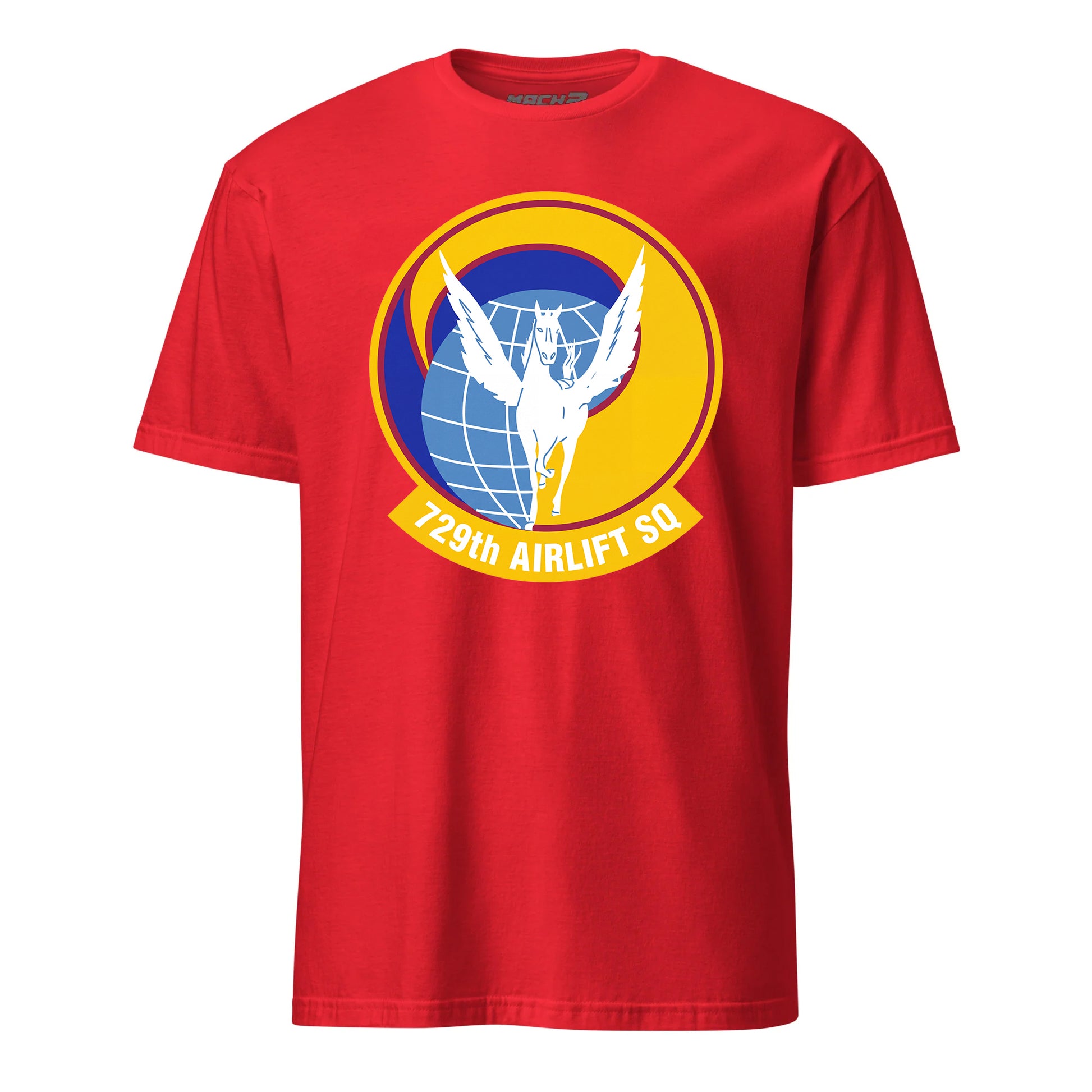 Mach2 Squadron Upload | 729TH AIRLIFT SQUADRON | T-Shirt | Red | MACH-SHORT-SLEEVE-FRONT-RED.jpg