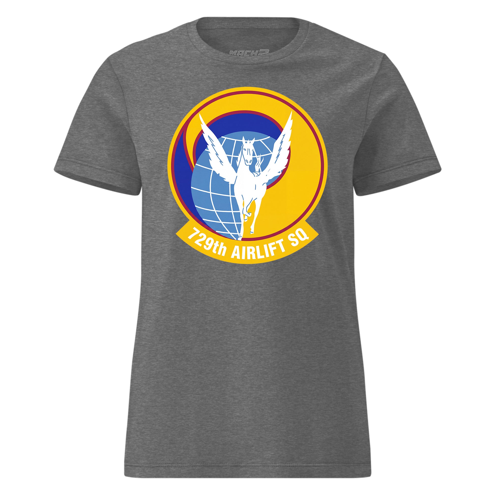 Mach2 Squadron Upload | 729TH AIRLIFT SQUADRON | Womens | Charcoal Heather | MACH-WOMENS-FRONT-CHARCOAL.jpg