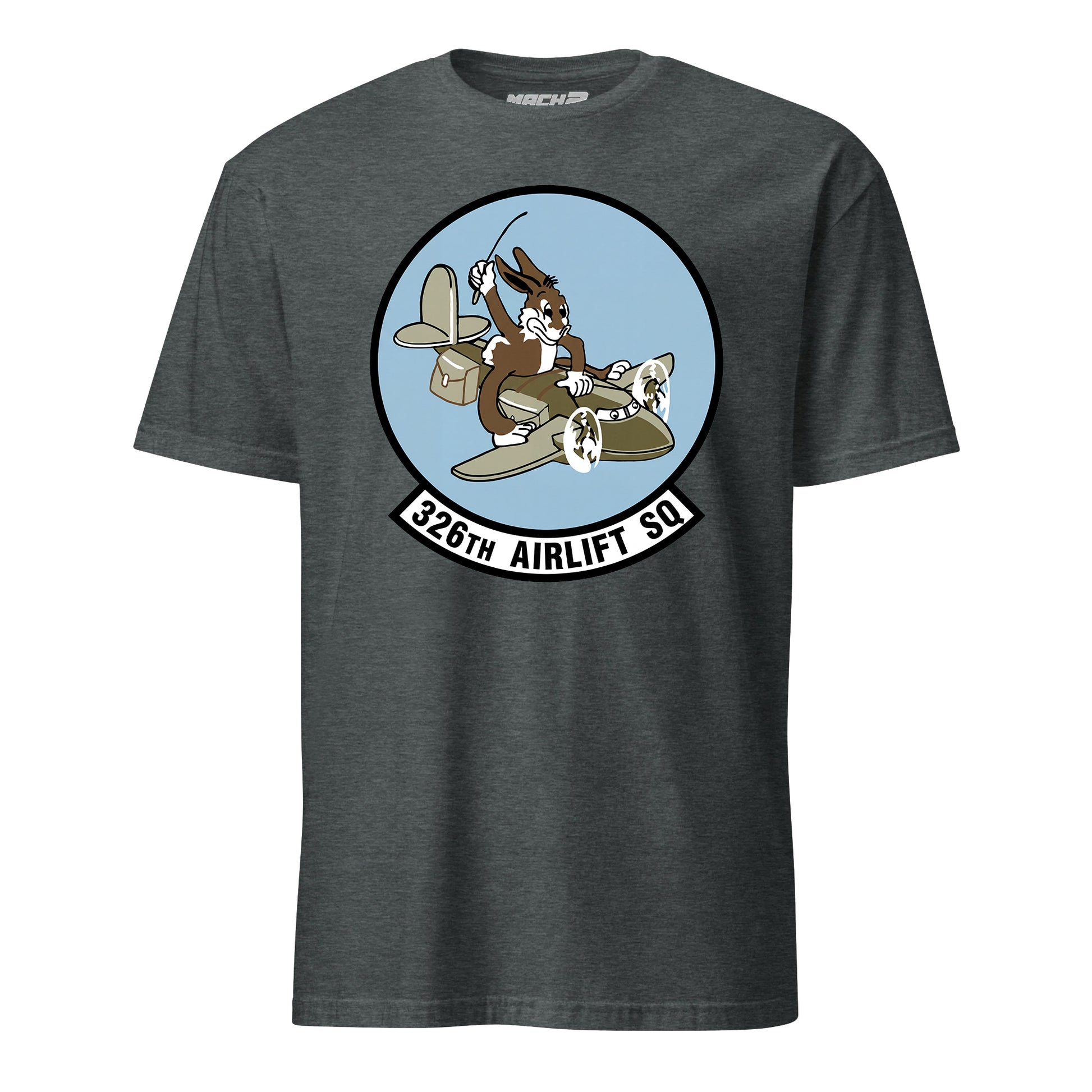 Mach2 Squadron Upload | 326TH AIRLIFT SQUADRON | T-Shirt | Charcoal Heather | MACH-SHORT-SLEEVE-FRONT-CHARCOAL.jpg