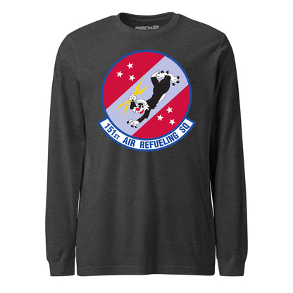 Mach2 Squadron Upload | 151ST AIR REFUELING SQUADRON | Long Sleeve | Charcoal Heather | MACH-LONG-SLEEVE-FRONT-CHARCOAL.jpg
