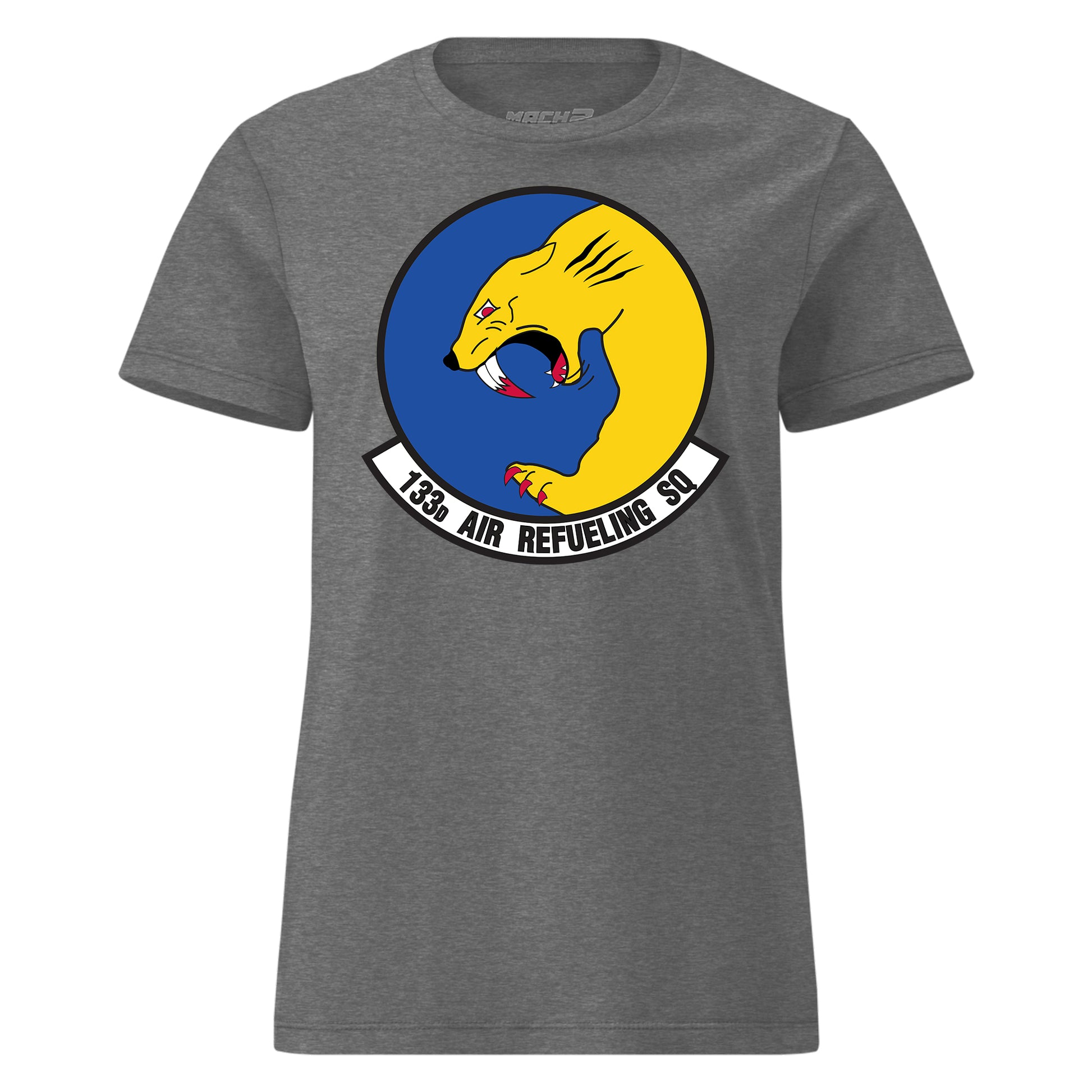 Mach2 Squadron Upload | 133RD AIR REFUELING SQUADRON | Womens | Charcoal Heather | MACH-WOMENS-FRONT-CHARCOAL.jpg