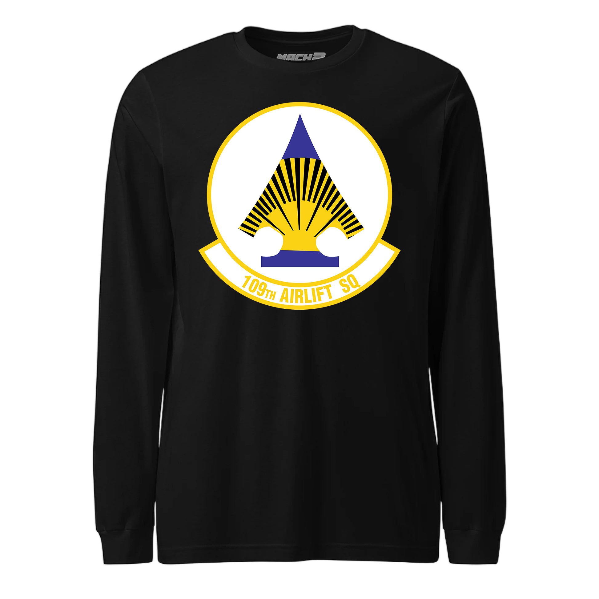 Mach2 Squadron Upload | 109TH AIRLIFT SQUADRON | Long Sleeve | Black | MACH-LONG-SLEEVE-FRONT-BLACK.jpg