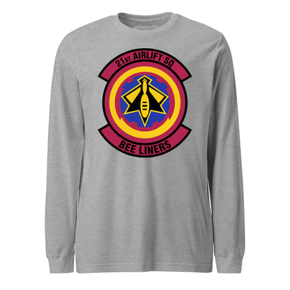 Mach2 Squadron Upload | 21ST AIRLIFT SQUADRON | Long Sleeve | Heather Grey | MACH-LONG-SLEEVE-FRONT-GREY.jpg
