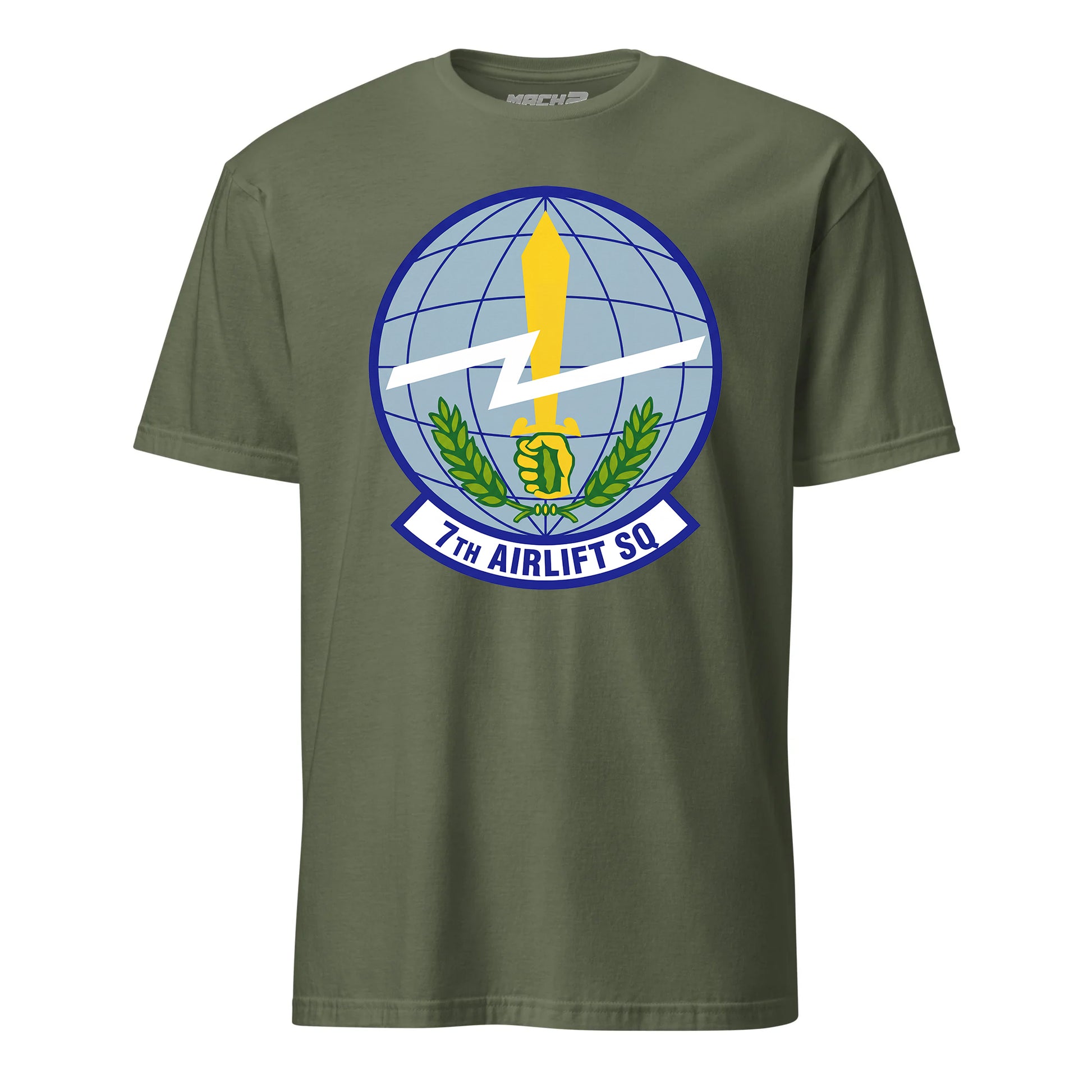 Mach2 Squadron Upload | 7TH AIRLIFT SQUADRON | T-Shirt | OD Green | MACH-SHORT-SLEEVE-FRONT-OD.jpg