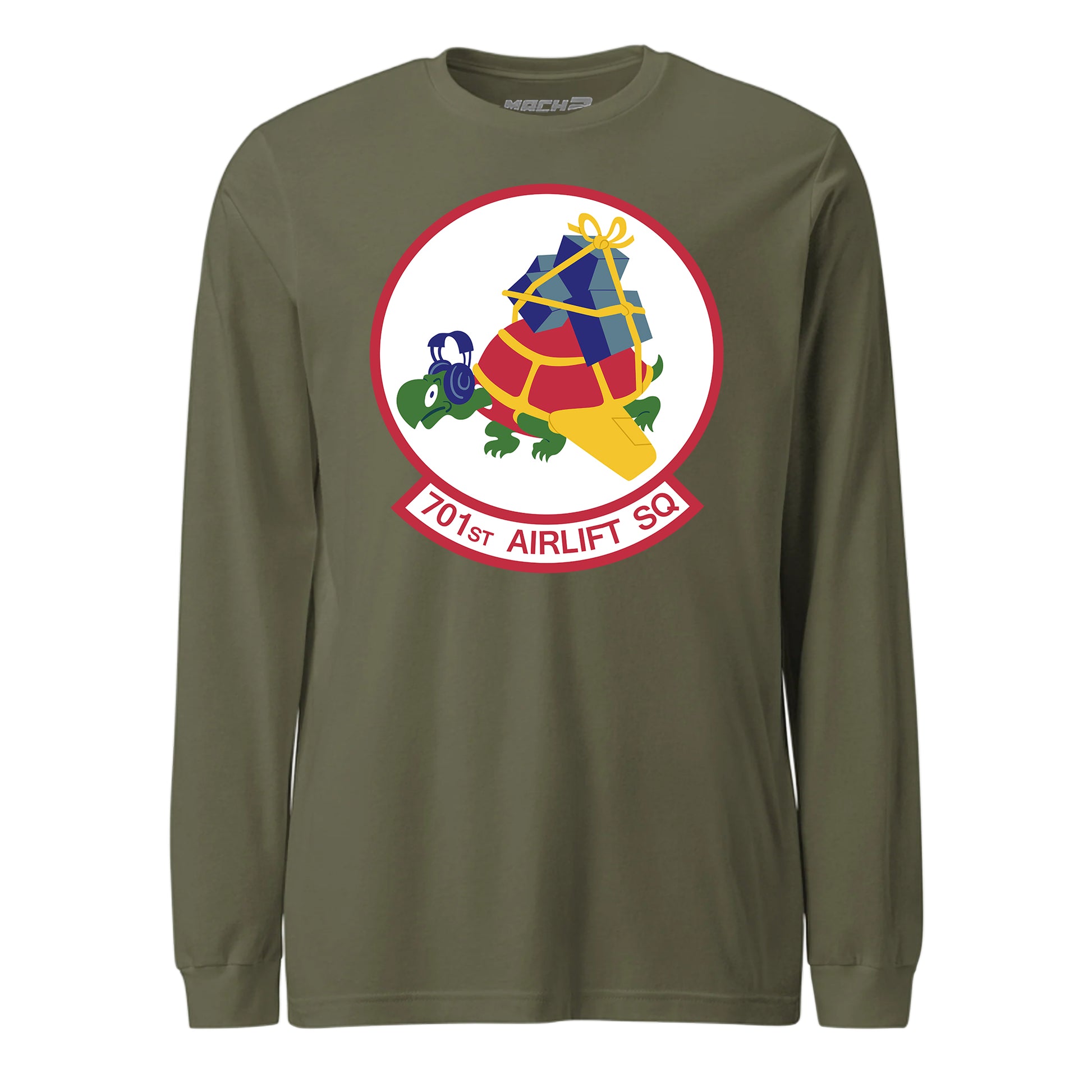 Mach2 Squadron Upload | 701ST AIRLIFT SQUADRON | Long Sleeve | OD Green | MACH-LONG-SLEEVE-FRONT-OD.jpg
