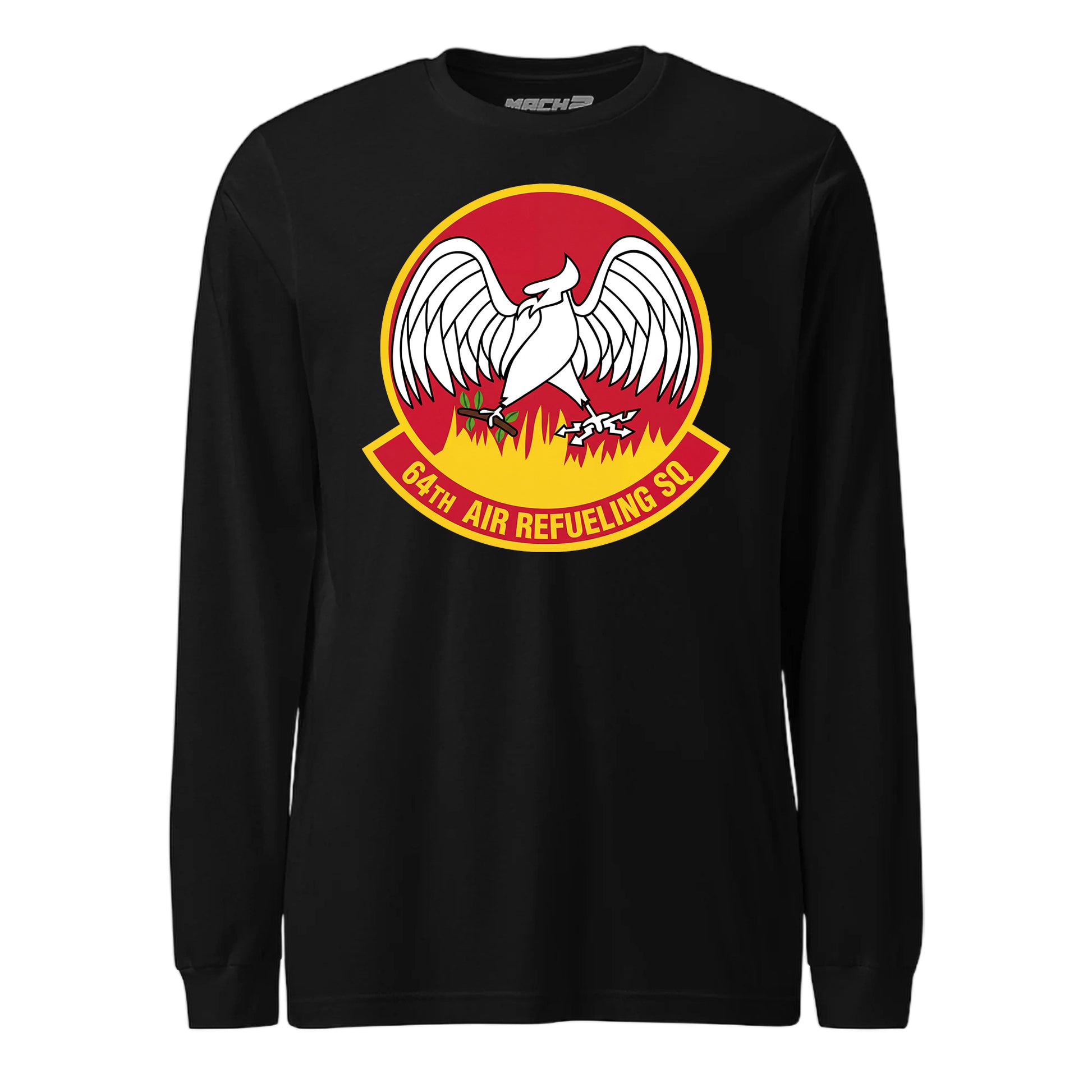 Mach2 Squadron Upload | 64TH AIR REFUELING SQUADRON | Long Sleeve | Black | MACH-LONG-SLEEVE-FRONT-BLACK.jpg