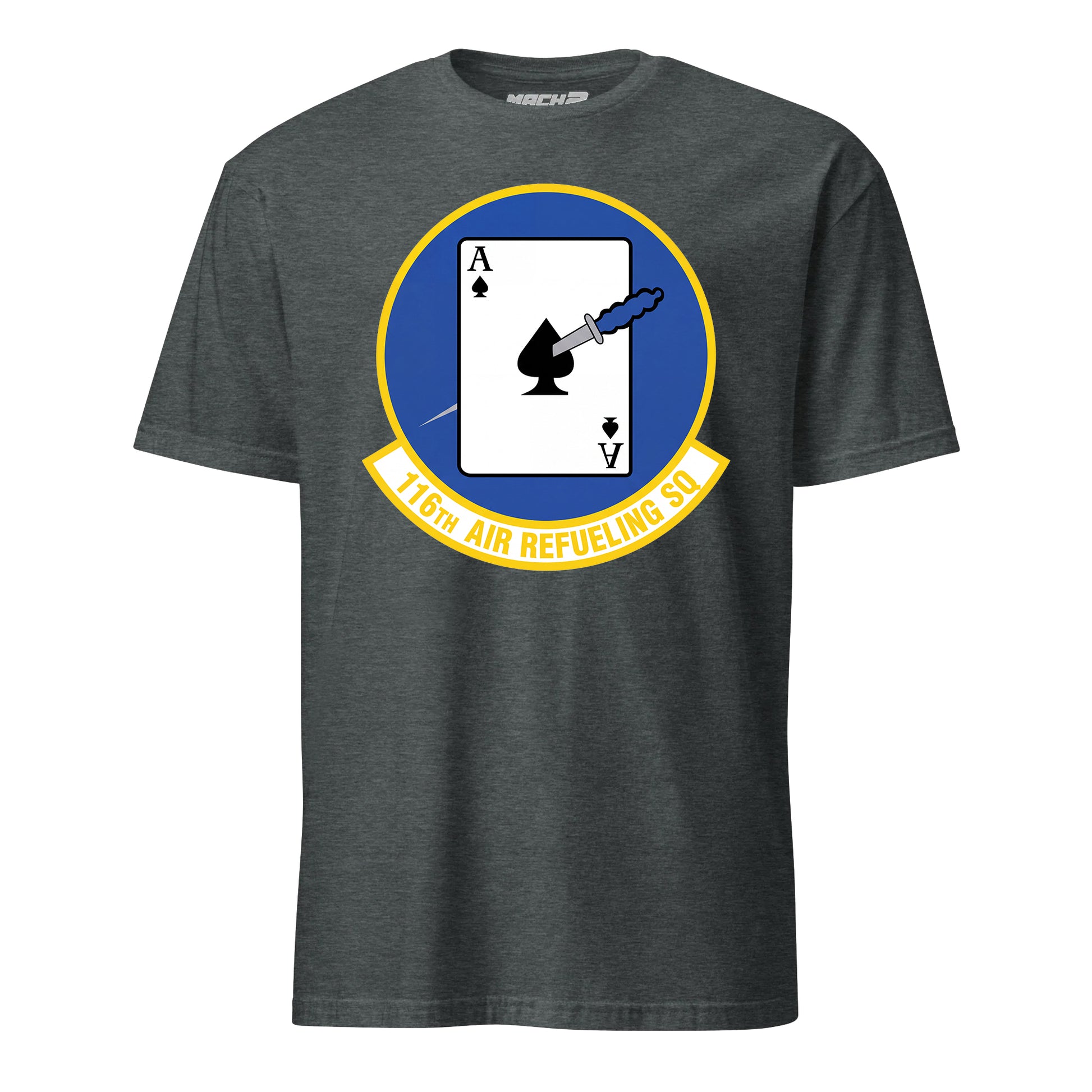 Mach2 Squadron Upload | 116TH AIR REFUELING SQUADRON | T-Shirt | Charcoal Heather | MACH-SHORT-SLEEVE-FRONT-CHARCOAL.jpg