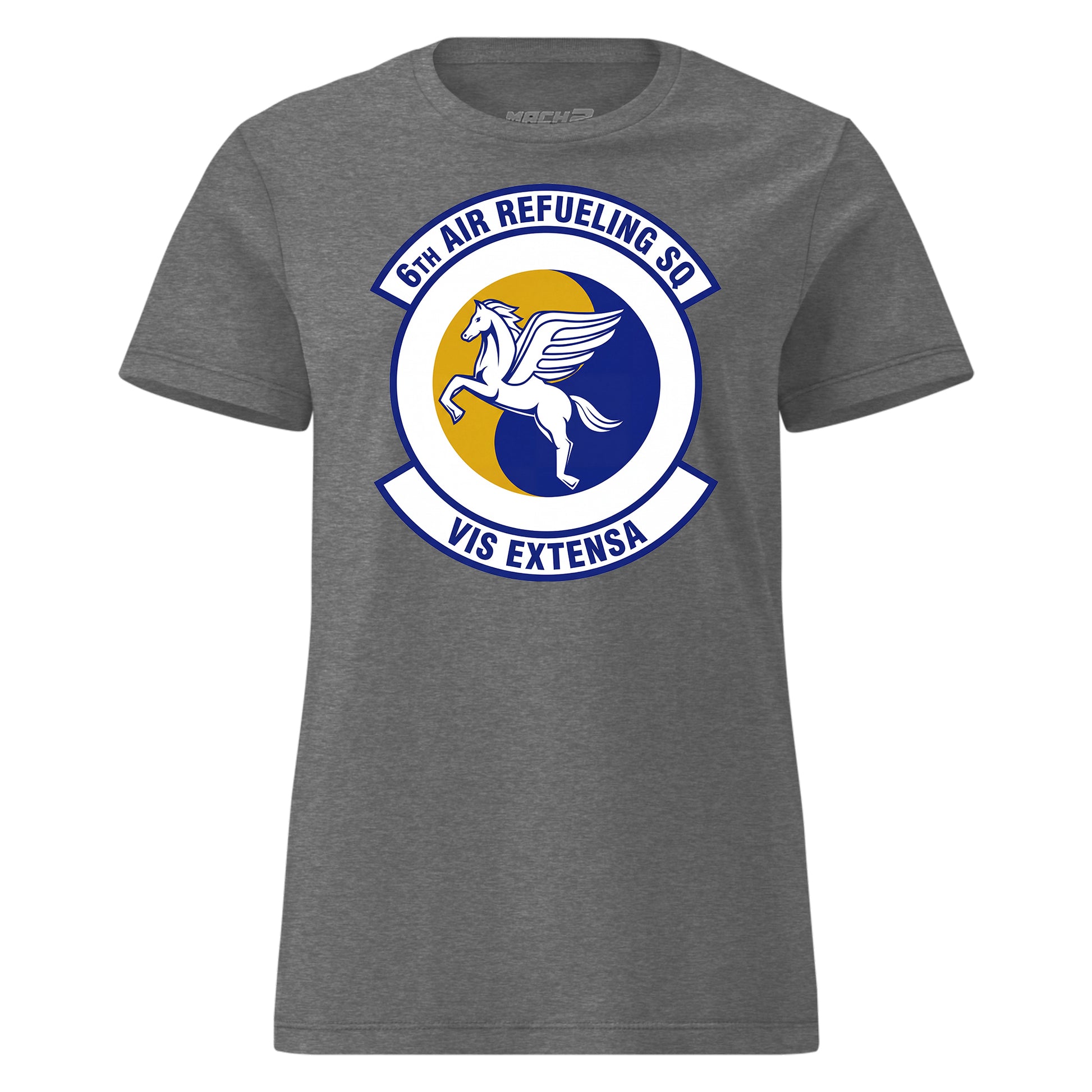 Mach2 Squadron Upload | 6TH AIR REFUELING SQUADRON | Womens | Charcoal Heather | MACH-WOMENS-FRONT-CHARCOAL.jpg