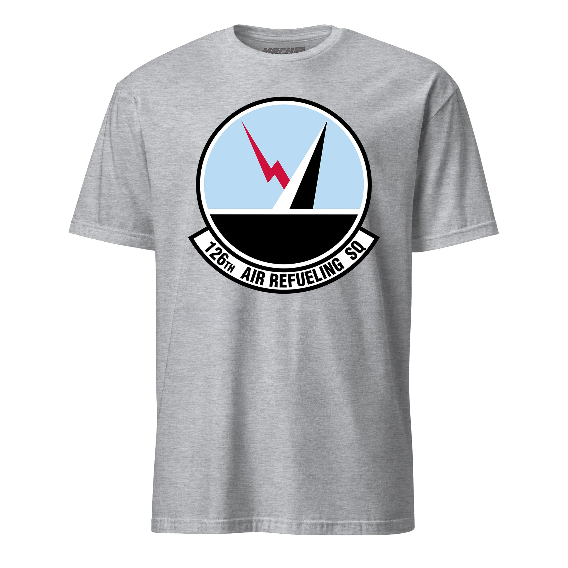 Mach2 Squadron Upload | 126TH AIR REFUELING SQUADRON | T-Shirt | Heather Grey | MACH-SHORT-SLEEVE-FRONT-GREY.jpg