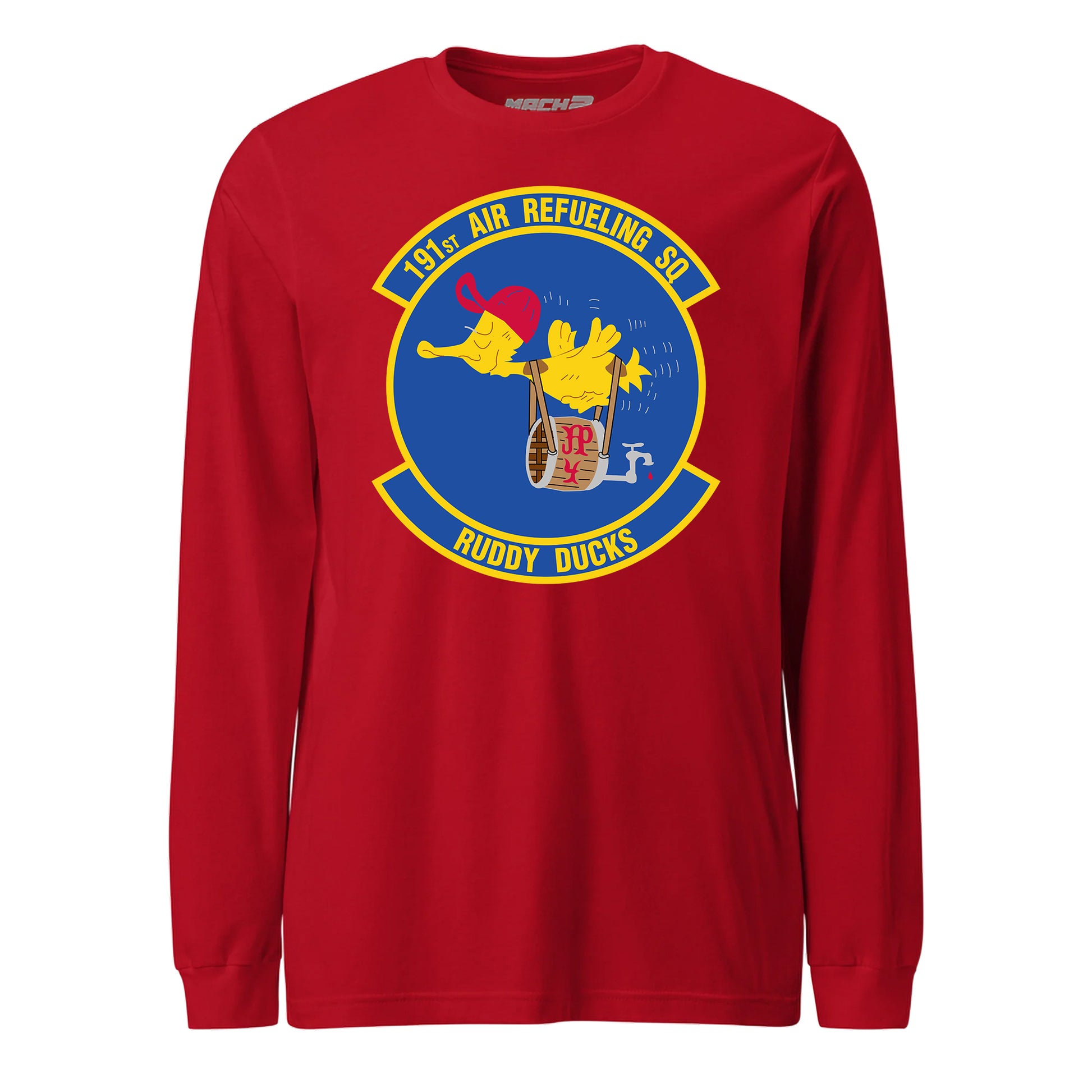 Mach2 Squadron Upload | 191ST AIR REFUELING SQUADRON | Long Sleeve | Red | MACH-LONG-SLEEVE-FRONT-RED.jpg