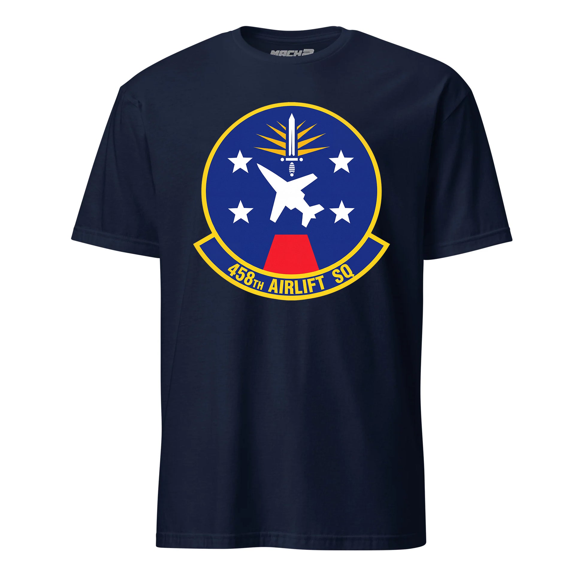 Mach2 Squadron Upload | 458TH AIRLIFT SQUADRON | T-Shirt | Navy | MACH-SHORT-SLEEVE-FRONT-NAVY.jpg
