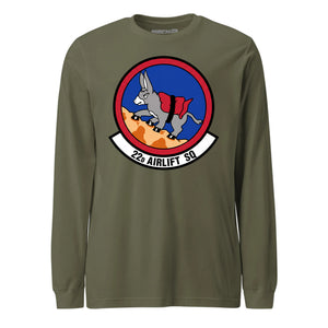 Mach2 Squadron Upload | 22ND AIRLIFT SQUADRON | Long Sleeve | OD Green | MACH-LONG-SLEEVE-FRONT-OD.jpg