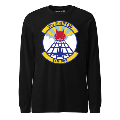 Mach2 Squadron Upload | 99TH AIRLIFT SQUADRON | Long Sleeve | Black | MACH-LONG-SLEEVE-FRONT-BLACK.jpg
