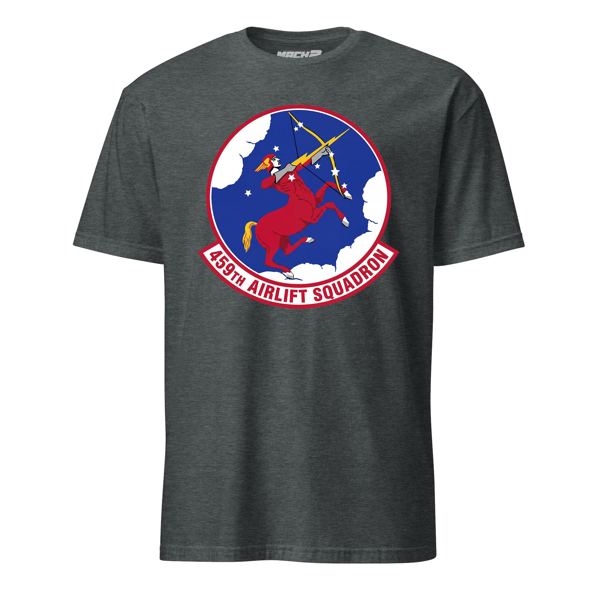 Mach2 Squadron Upload | 459TH AIRLIFT SQUADRON | T-Shirt | Charcoal Heather | MACH-SHORT-SLEEVE-FRONT-CHARCOAL.jpg
