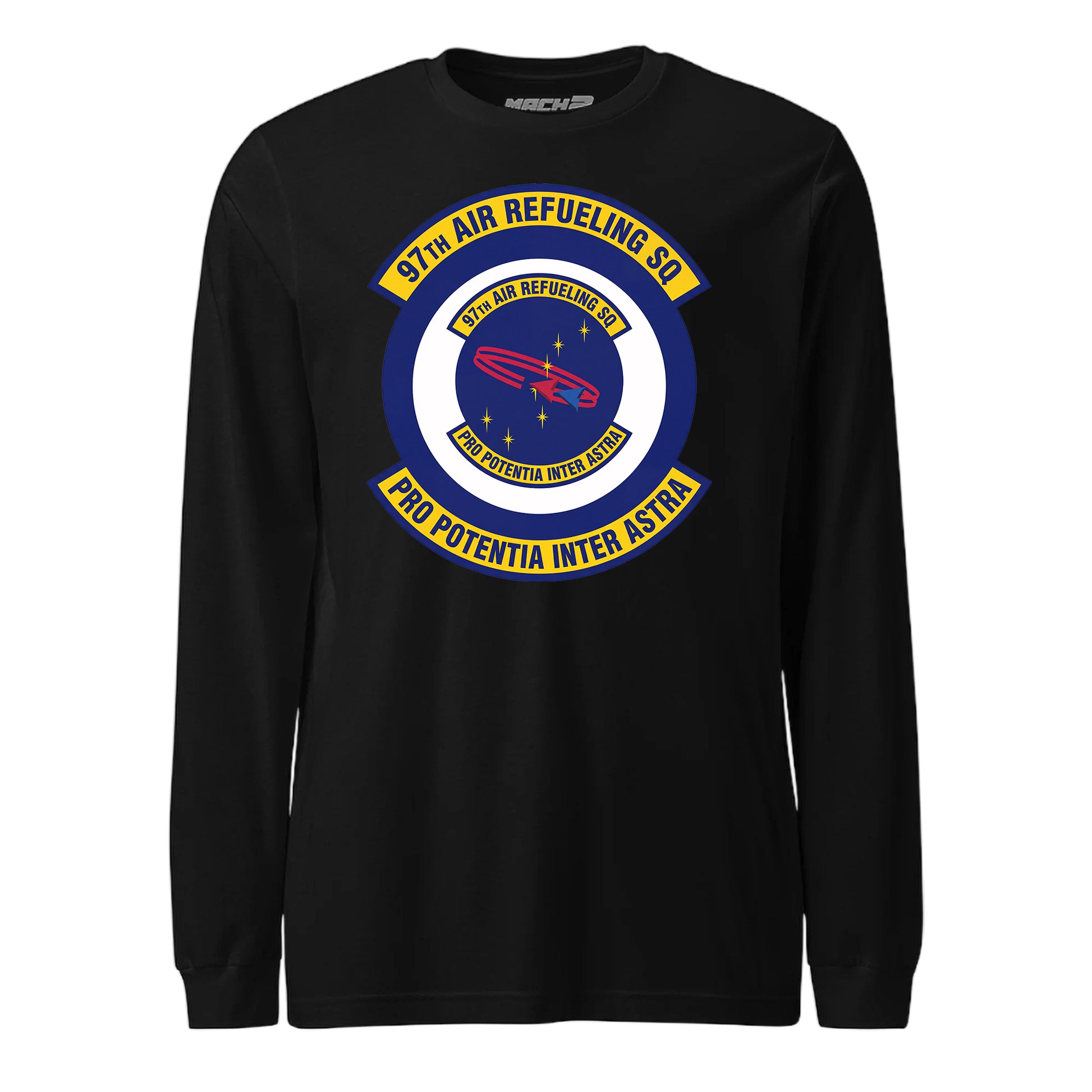 Mach2 Squadron Upload | 97TH AIR REFUELING SQUADRON | Long Sleeve | Black | MACH-LONG-SLEEVE-FRONT-BLACK.jpg