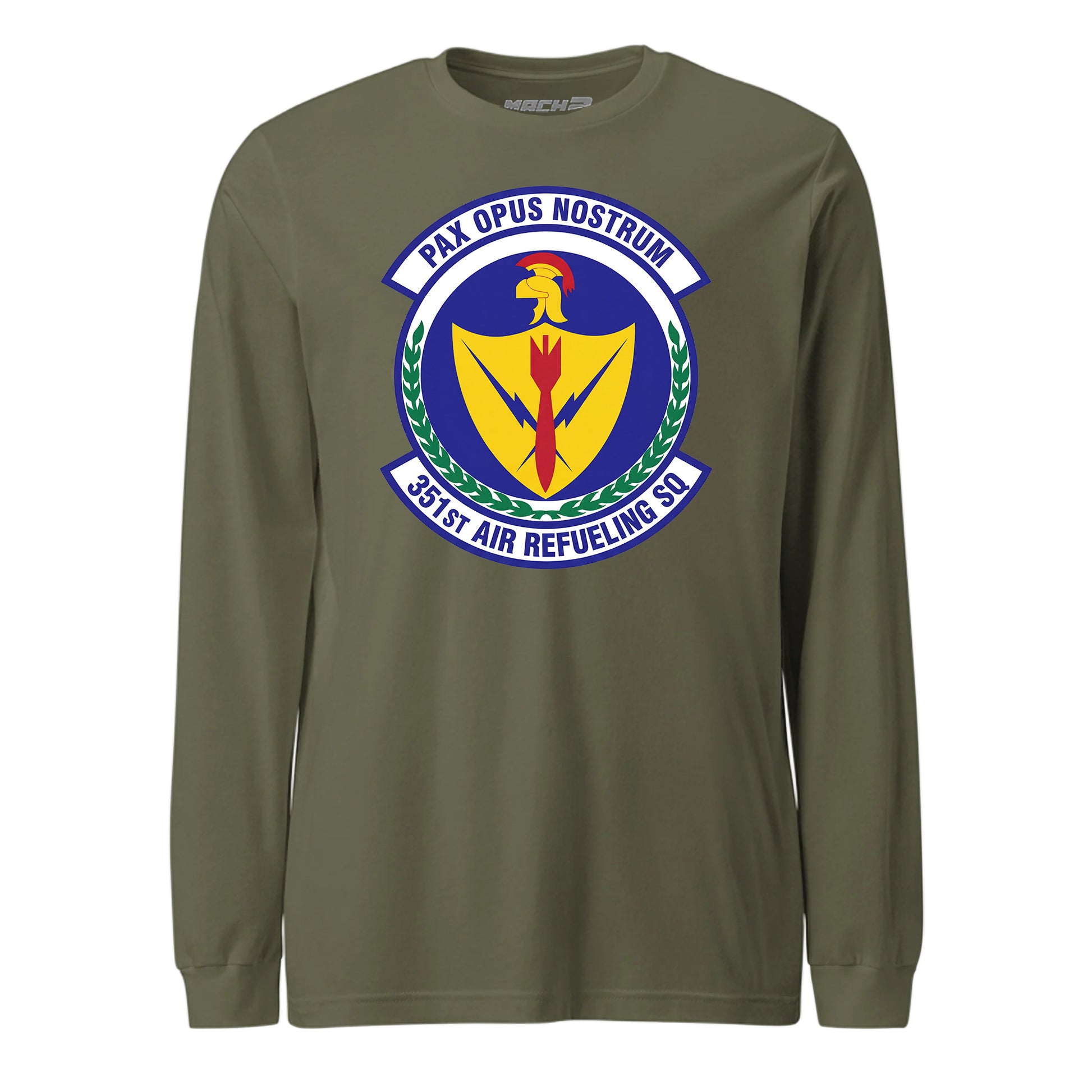 Mach2 Squadron Upload | 351ST AIR REFUELING SQUADRON | Long Sleeve | OD Green | MACH-LONG-SLEEVE-FRONT-OD.jpg