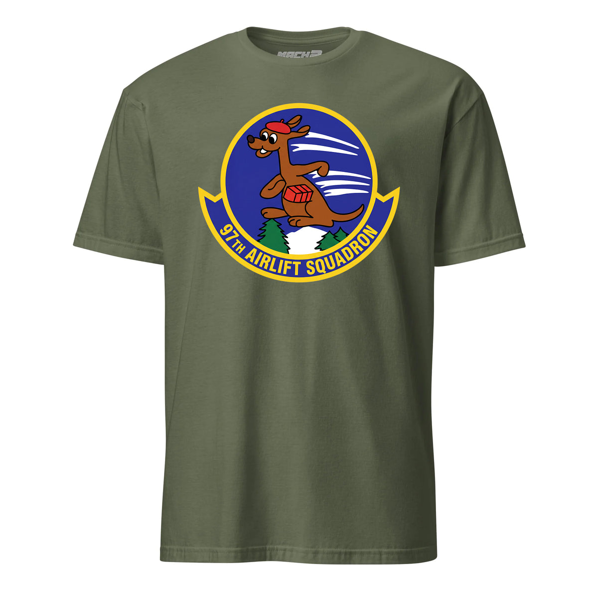 Mach2 Squadron Upload | 97TH AIRLIFT SQUADRON | T-Shirt | OD Green | MACH-SHORT-SLEEVE-FRONT-OD.jpg