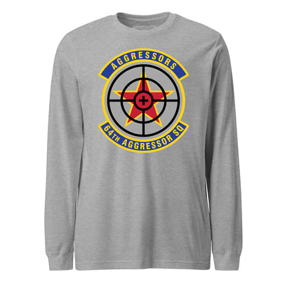 Mach2 Squadron Upload | 64TH AGGRESSOR SQUADRON | Long Sleeve | Heather Grey | MACH-LONG-SLEEVE-FRONT-GREY.jpg