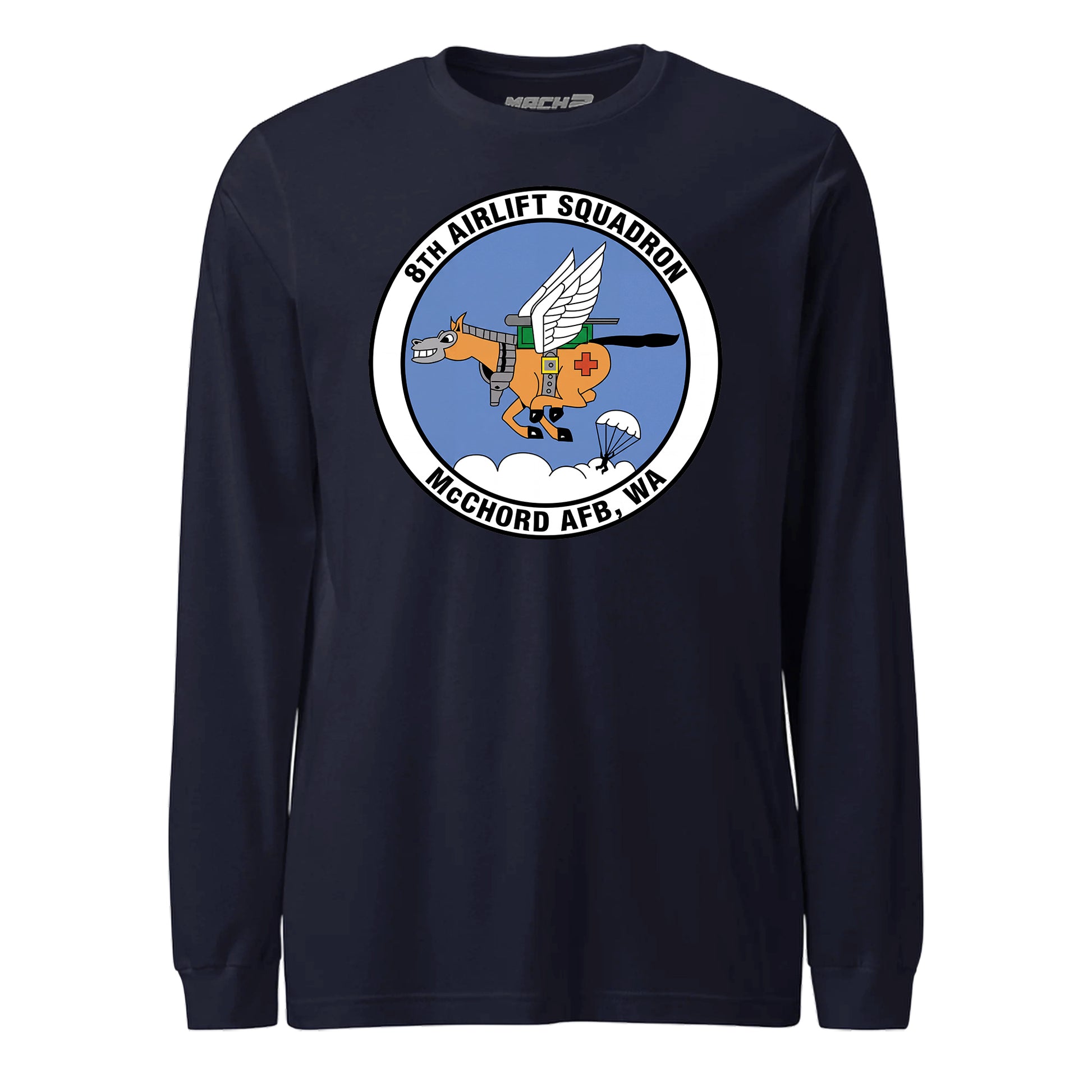 Mach2 Squadron Upload | 8TH AIRLIFT SQUADRON | Long Sleeve | Navy | MACH-LONG-SLEEVE-FRONT-NAVY.jpg
