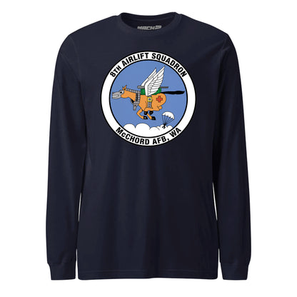 Mach2 Squadron Upload | 8TH AIRLIFT SQUADRON | Long Sleeve | Navy | MACH-LONG-SLEEVE-FRONT-NAVY.jpg