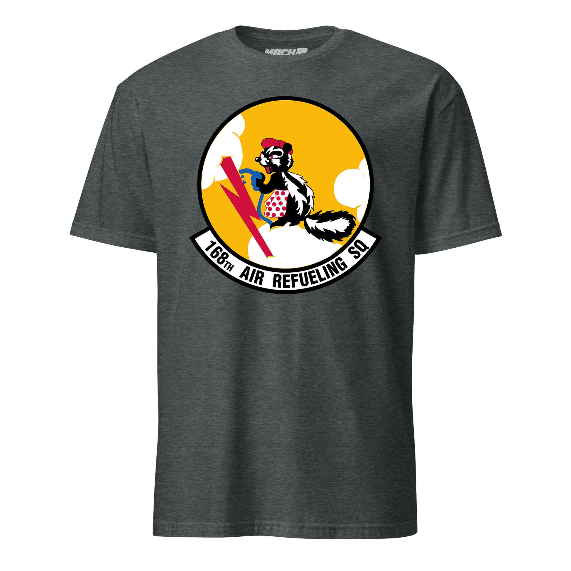 Mach2 Squadron Upload | 168TH AIR REFUELING SQUADRON | T-Shirt | Charcoal Heather | MACH-SHORT-SLEEVE-FRONT-CHARCOAL.jpg
