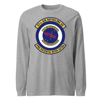 Mach2 Squadron Upload | 97TH AIR REFUELING SQUADRON | Long Sleeve | Heather Grey | MACH-LONG-SLEEVE-FRONT-GREY.jpg
