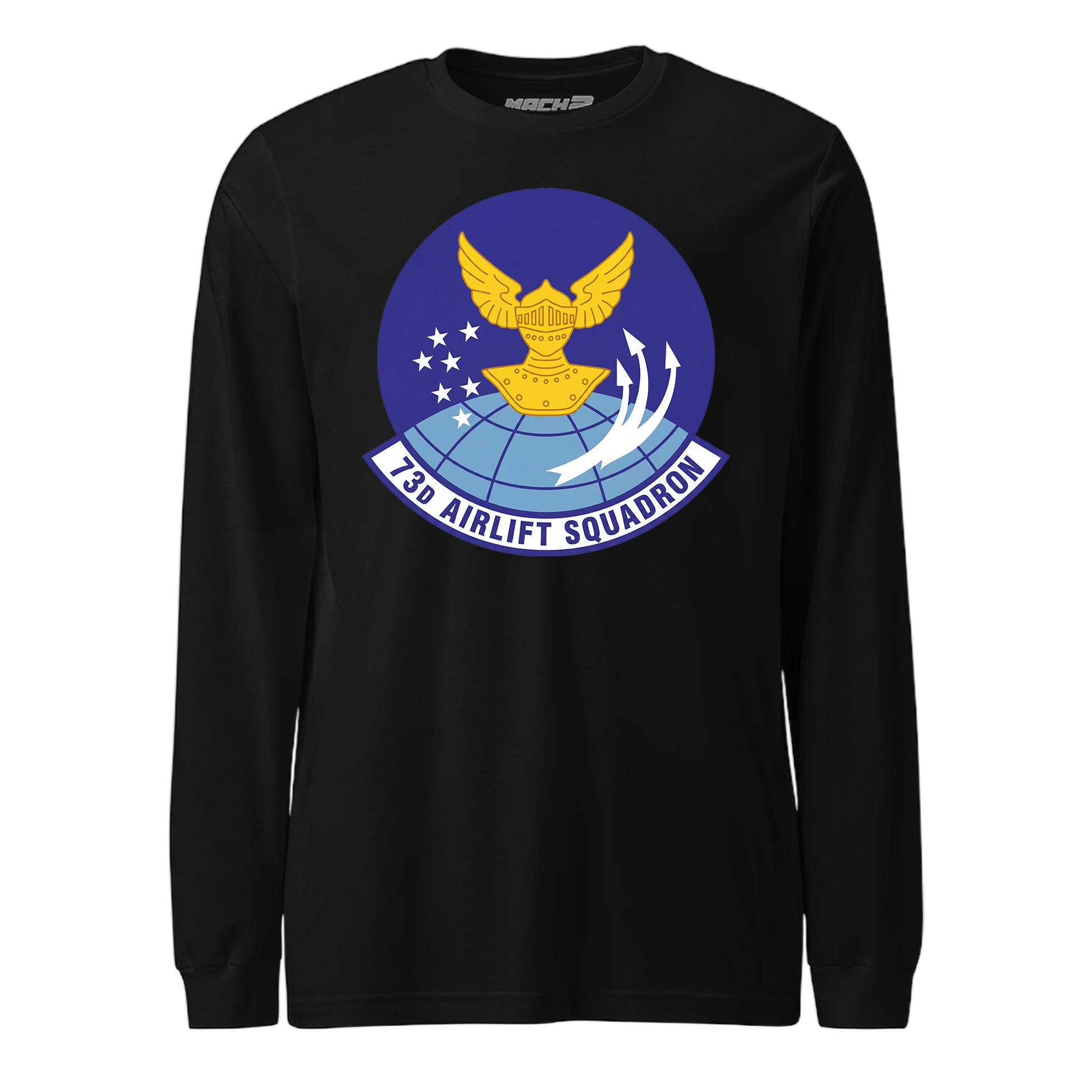 Mach2 Squadron Upload | 73RD AIRLIFT SQUADRON | Long Sleeve | Black | MACH-LONG-SLEEVE-FRONT-BLACK.jpg
