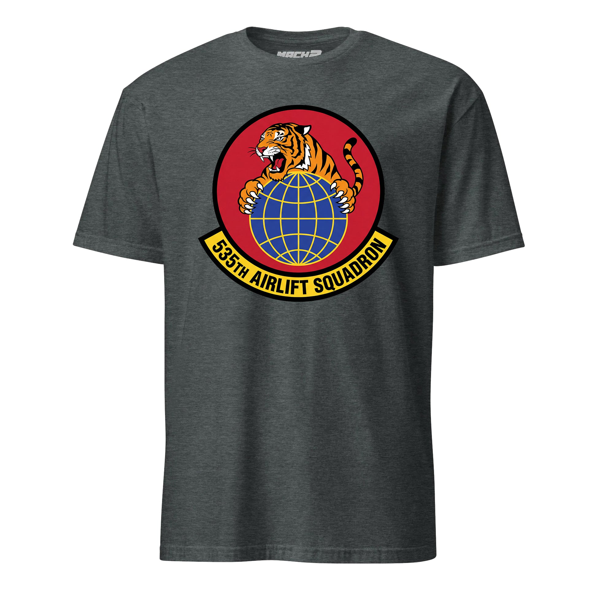Mach2 Squadron Upload | 535TH AIRLIFT SQUADRON | T-Shirt | Charcoal Heather | MACH-SHORT-SLEEVE-FRONT-CHARCOAL.jpg