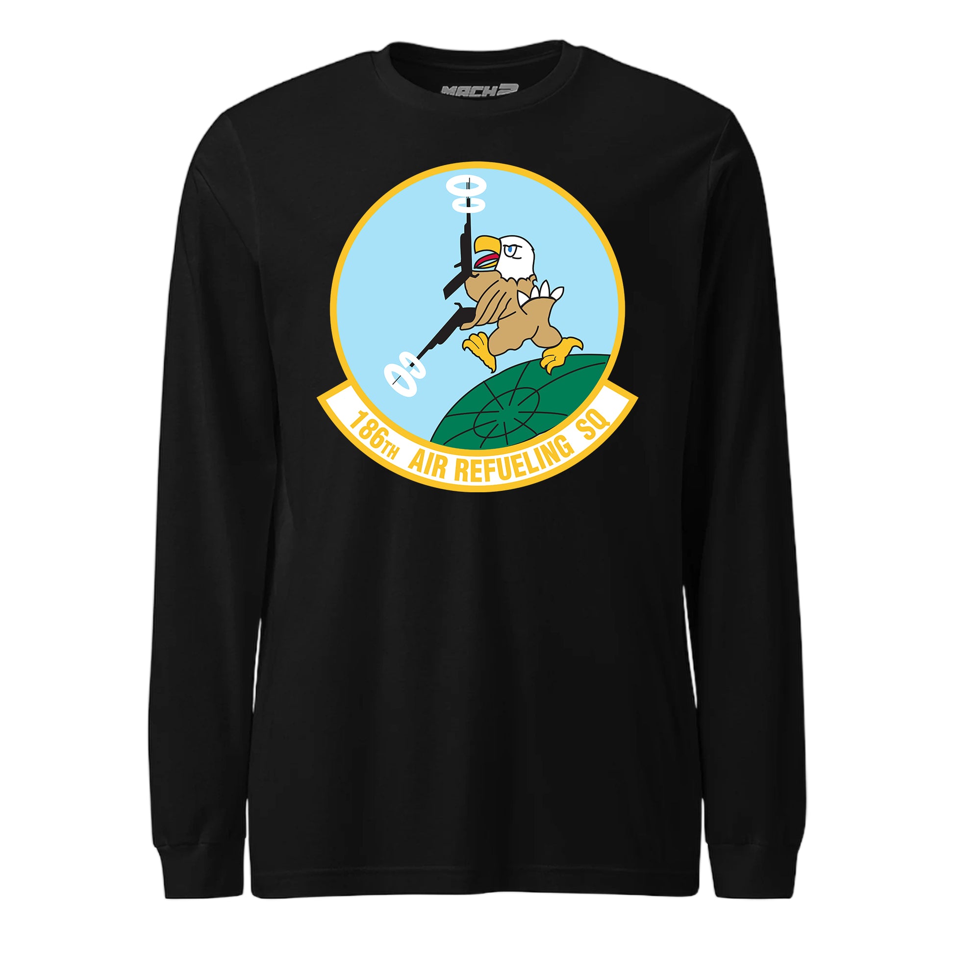 Mach2 Squadron Upload | 186TH AIRLIFT SQUADRON | Long Sleeve | Black | MACH-LONG-SLEEVE-FRONT-BLACK.jpg