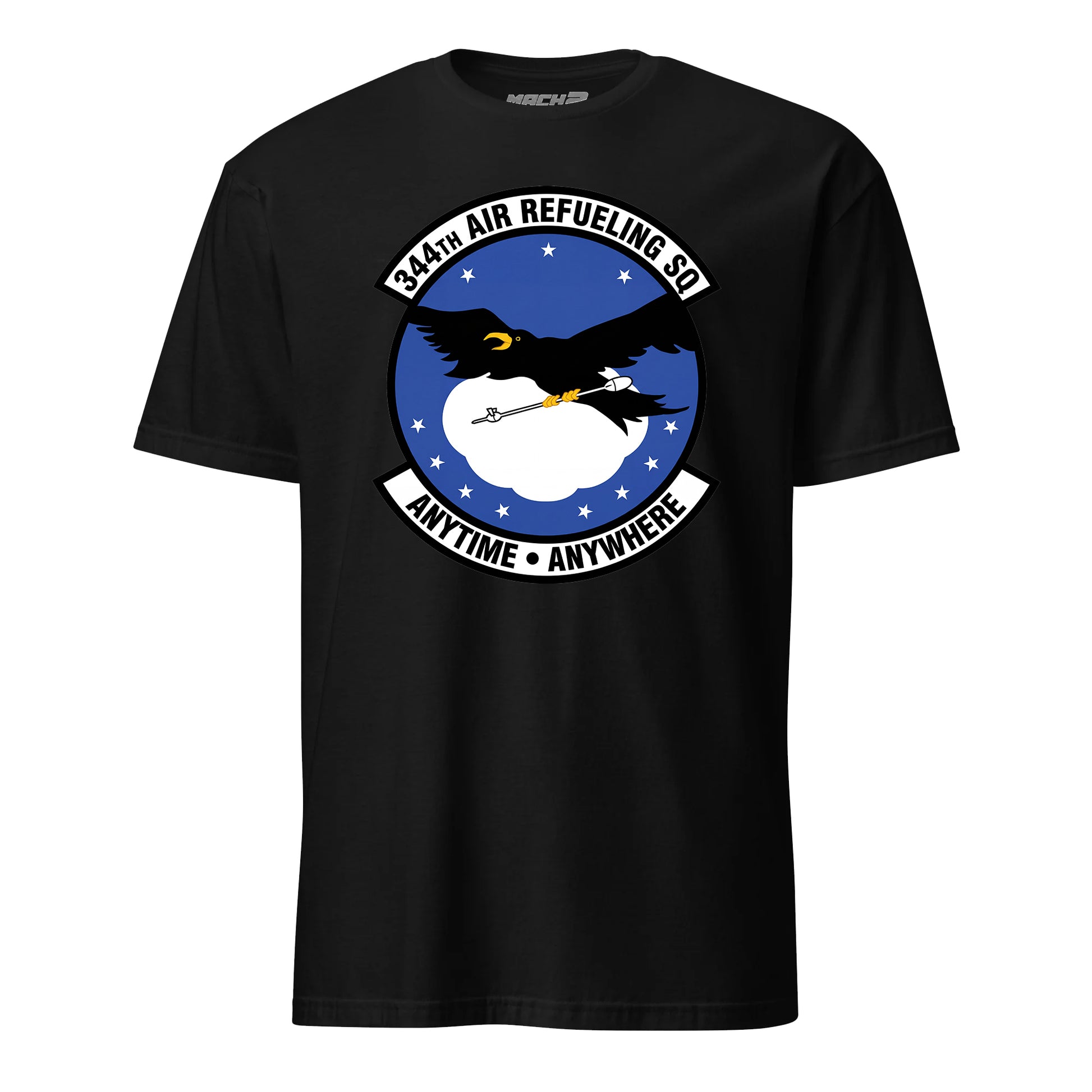 Mach2 Squadron Upload | 344TH AIR REFUELING SQUADRON | T-Shirt | Black | MACH-SHORT-SLEEVE-FRONT-BLACK.jpg
