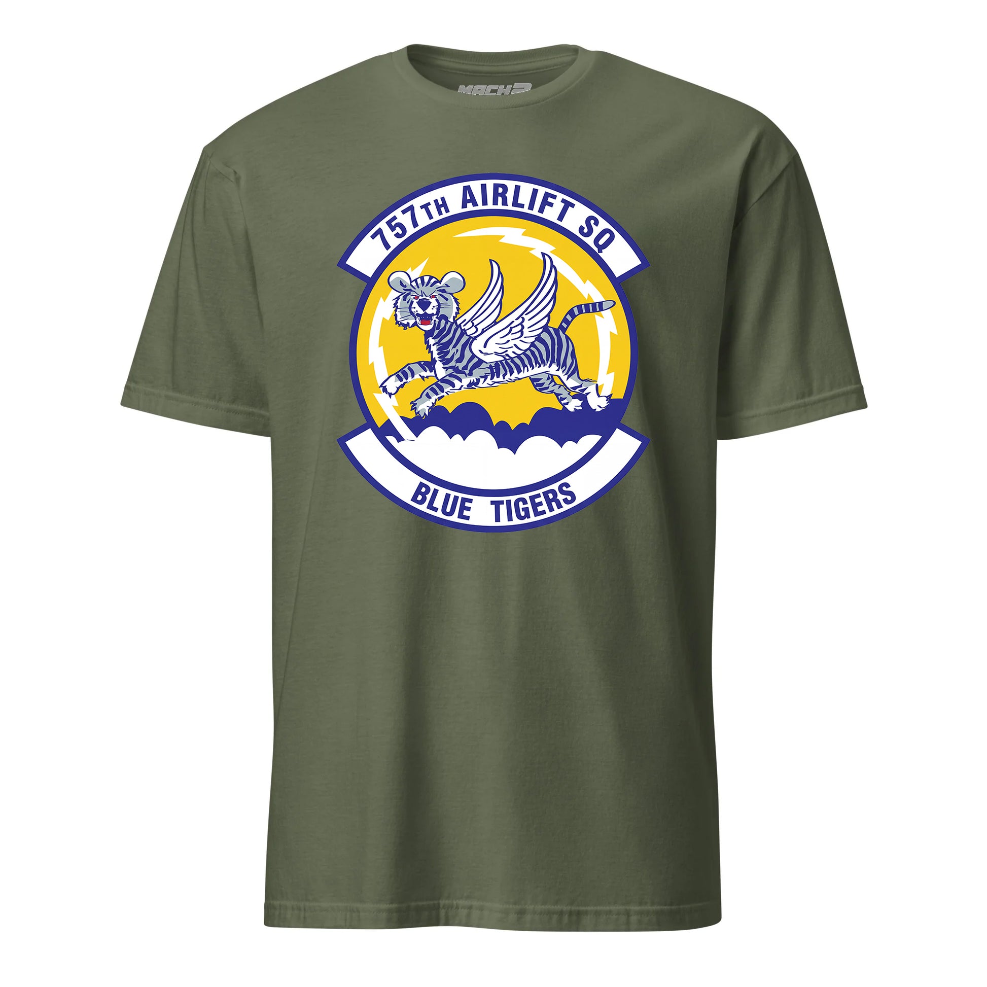 Mach2 Squadron Upload | 757TH AIRLIFT SQUADRON | T-Shirt | OD Green | MACH-SHORT-SLEEVE-FRONT-OD.jpg