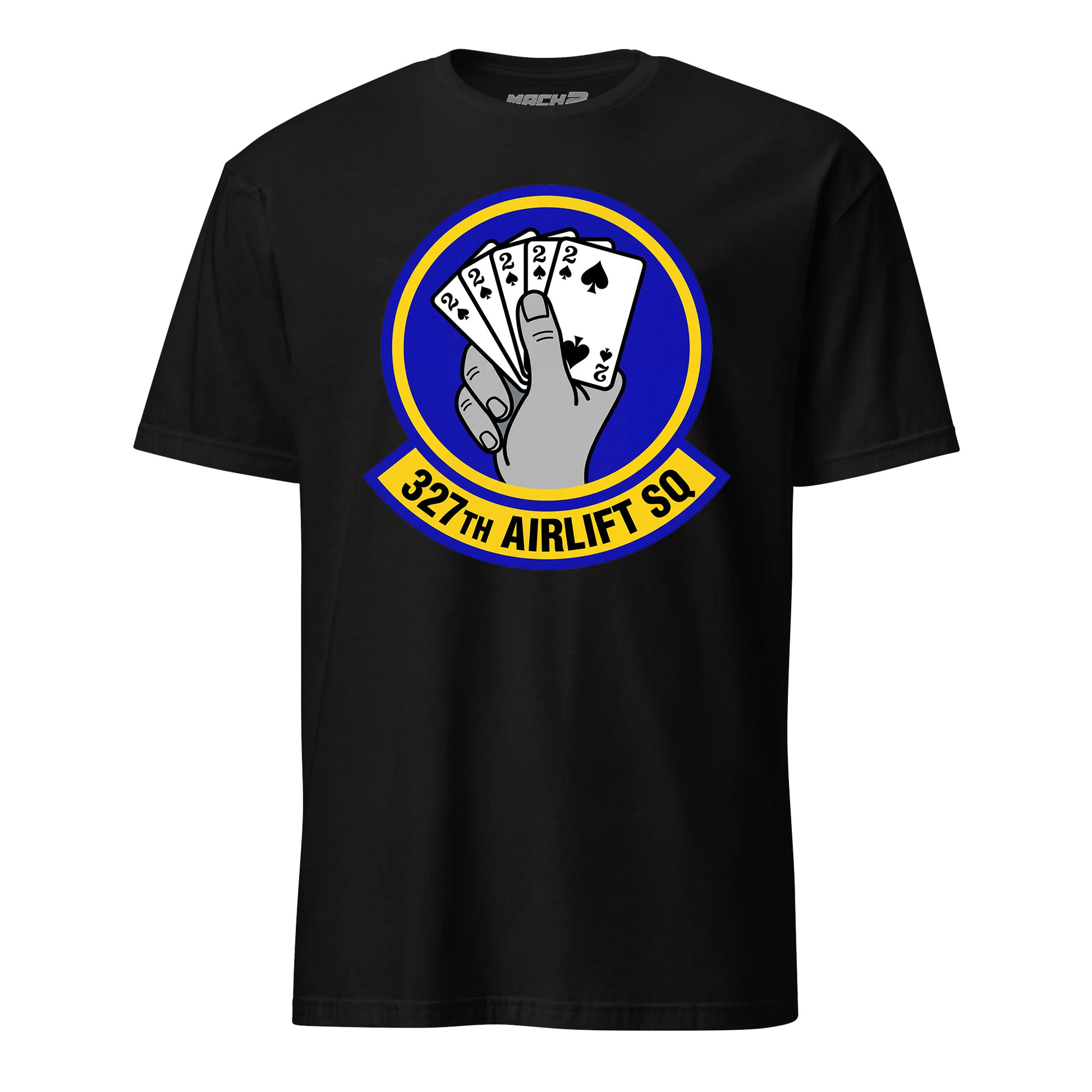 Mach2 Squadron Upload | 327TH AIRLIFT SQUADRON | T-Shirt | Black | MACH-SHORT-SLEEVE-FRONT-BLACK.jpg