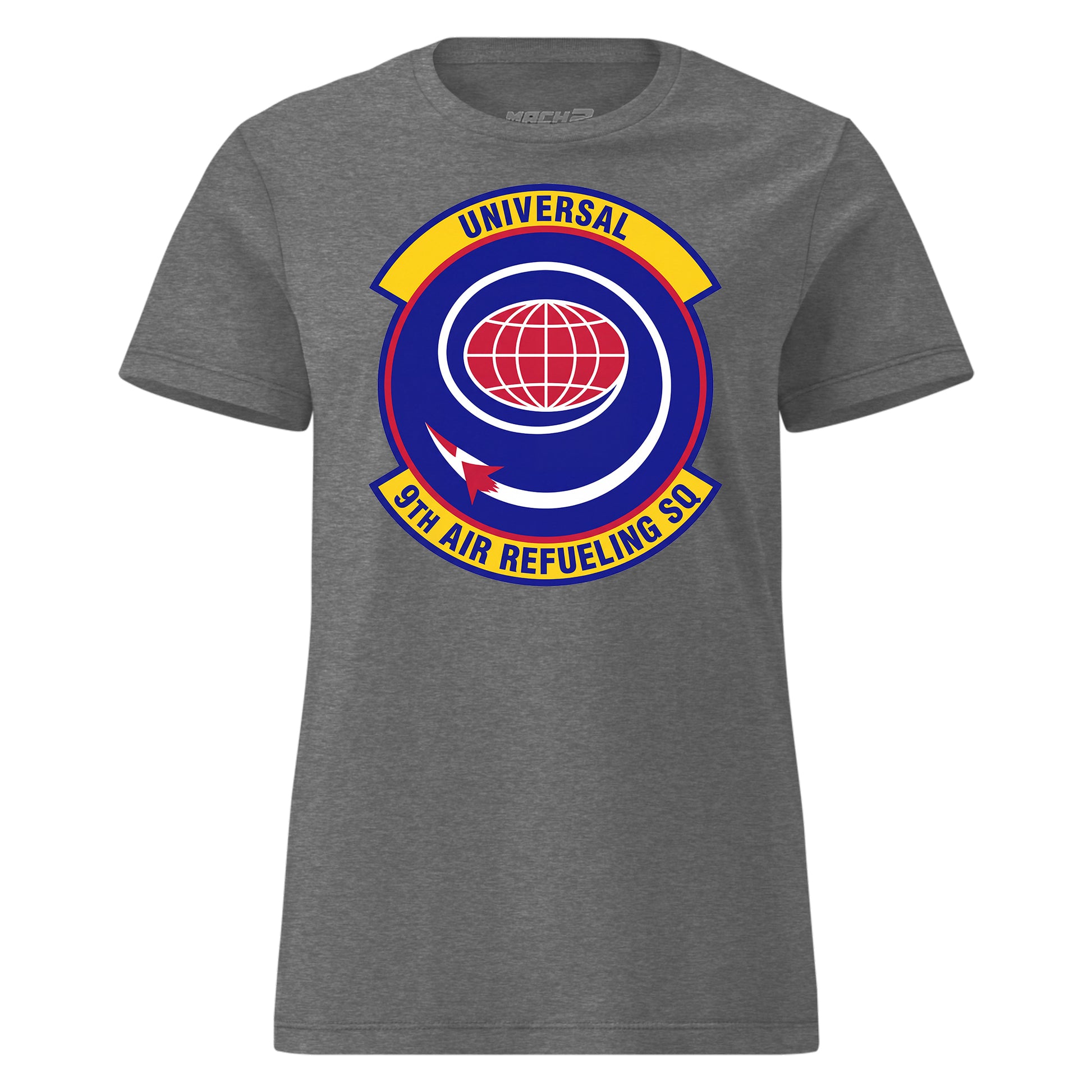 Mach2 Squadron Upload | 9TH AIR REFUELING SQUADRON | Womens | Charcoal Heather | MACH-WOMENS-FRONT-CHARCOAL.jpg