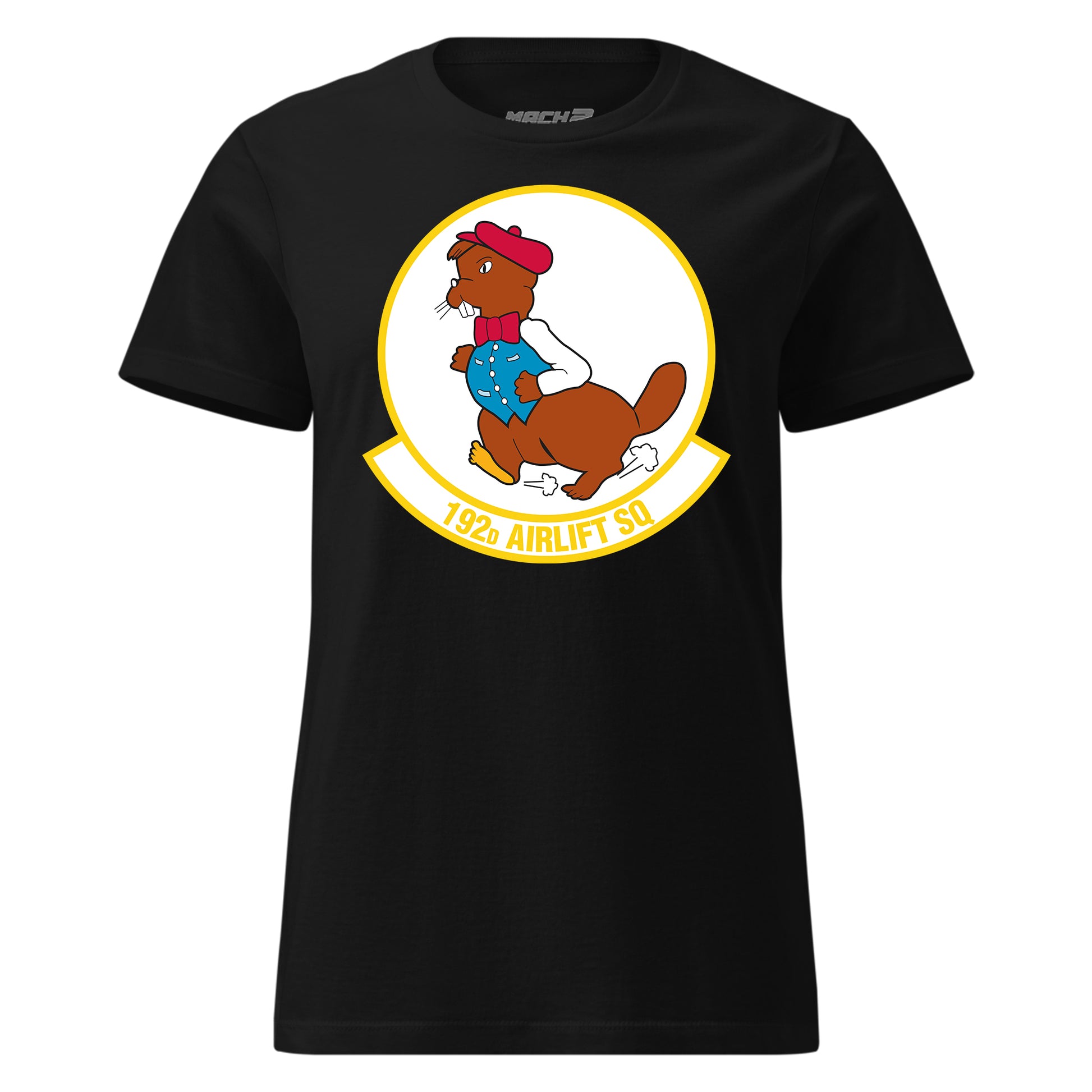 Mach2 Squadron Upload | 192ND AIRLIFT SQUADRON | Womens | Black | MACH-WOMENS-FRONT-BLACK.jpg