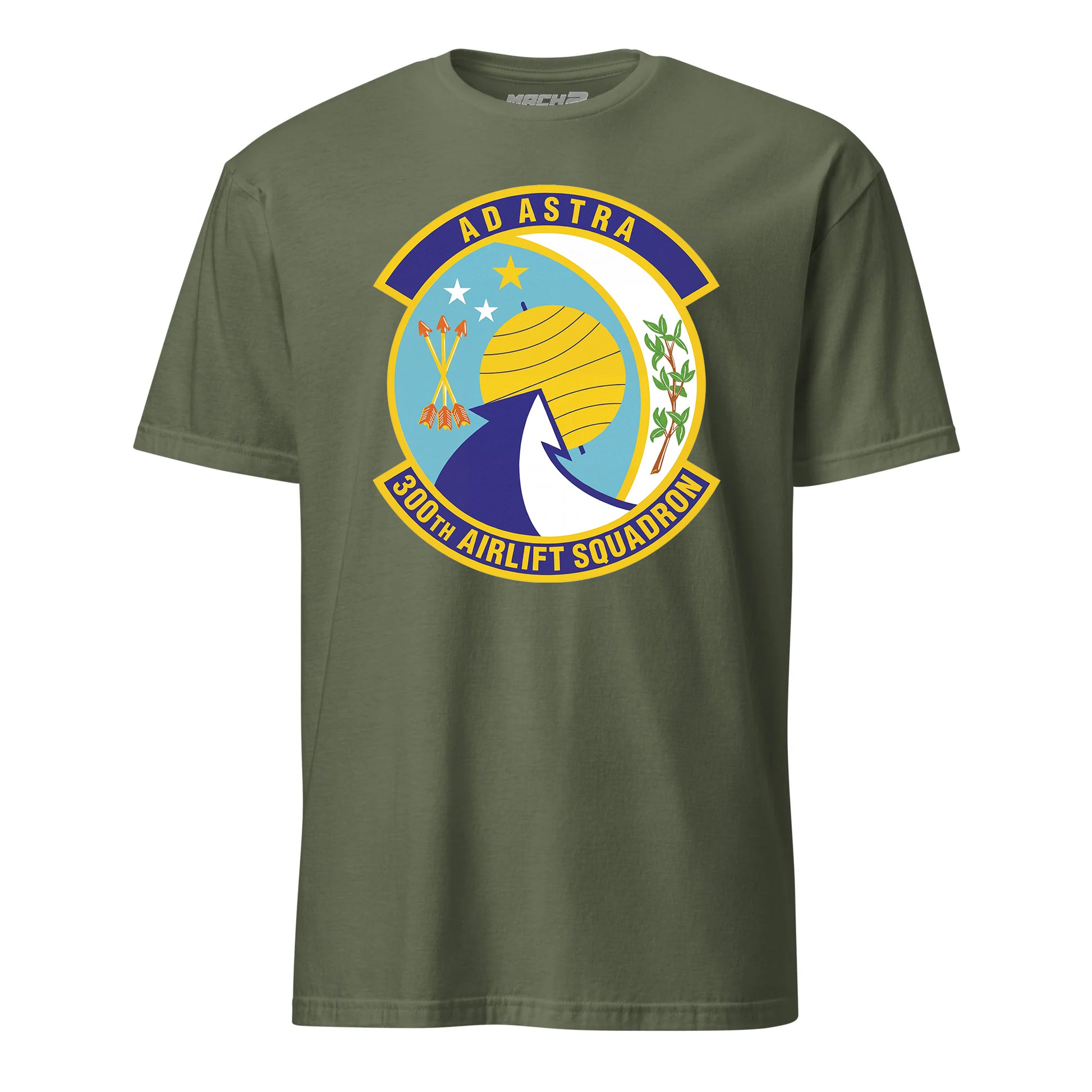 Mach2 Squadron Upload | 300TH AIRLIFT SQUADRON | T-Shirt | OD Green | MACH-SHORT-SLEEVE-FRONT-OD.jpg