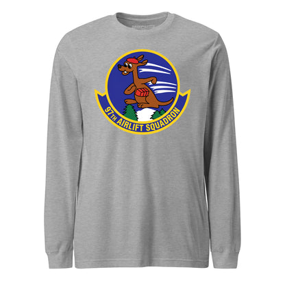 Mach2 Squadron Upload | 97TH AIRLIFT SQUADRON | Long Sleeve | Heather Grey | MACH-LONG-SLEEVE-FRONT-GREY.jpg