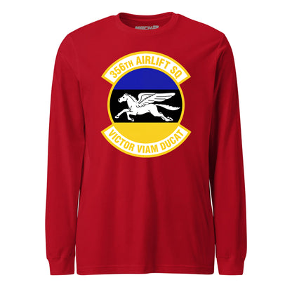 Mach2 Squadron Upload | 356TH AIRLIFT SQUADRON | Long Sleeve | Red | MACH-LONG-SLEEVE-FRONT-RED.jpg