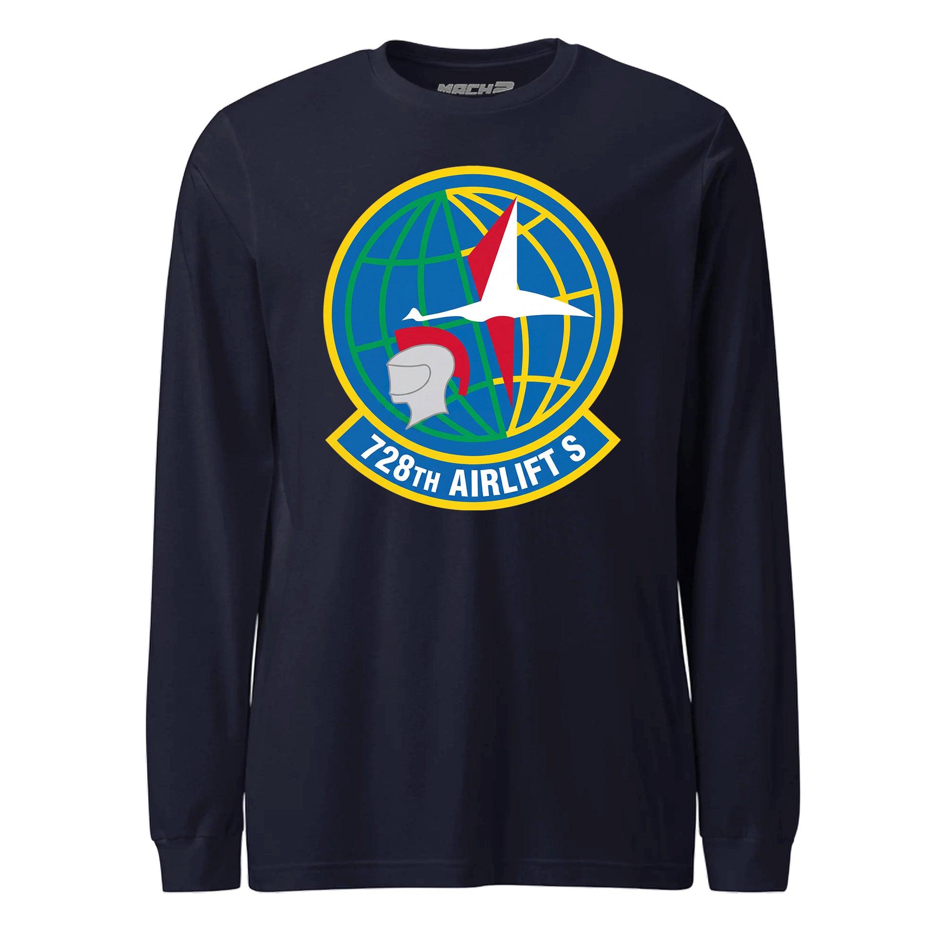 Mach2 Squadron Upload | 728TH AIRLIFT SQUADRON | Long Sleeve | Navy | MACH-LONG-SLEEVE-FRONT-NAVY.jpg