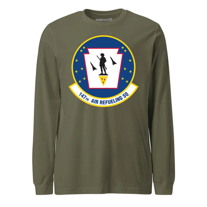 Mach2 Squadron Upload | 147TH AIR REFUELING SQUADRON | Long Sleeve | OD Green | MACH-LONG-SLEEVE-FRONT-OD.jpg