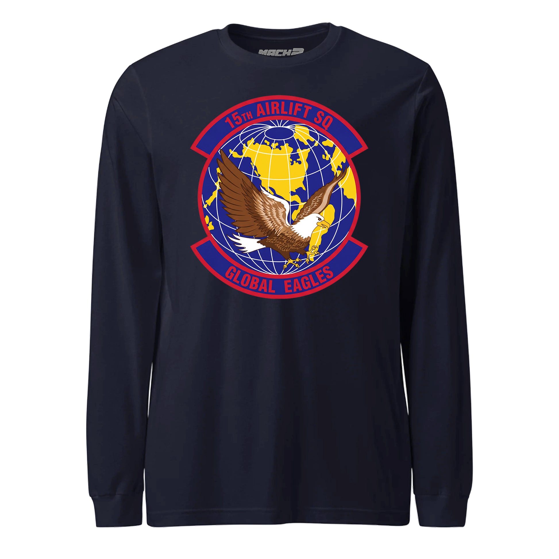 Mach2 Squadron Upload | 15TH AIRLIFT SQUADRON | Long Sleeve | Navy | MACH-LONG-SLEEVE-FRONT-NAVY.jpg