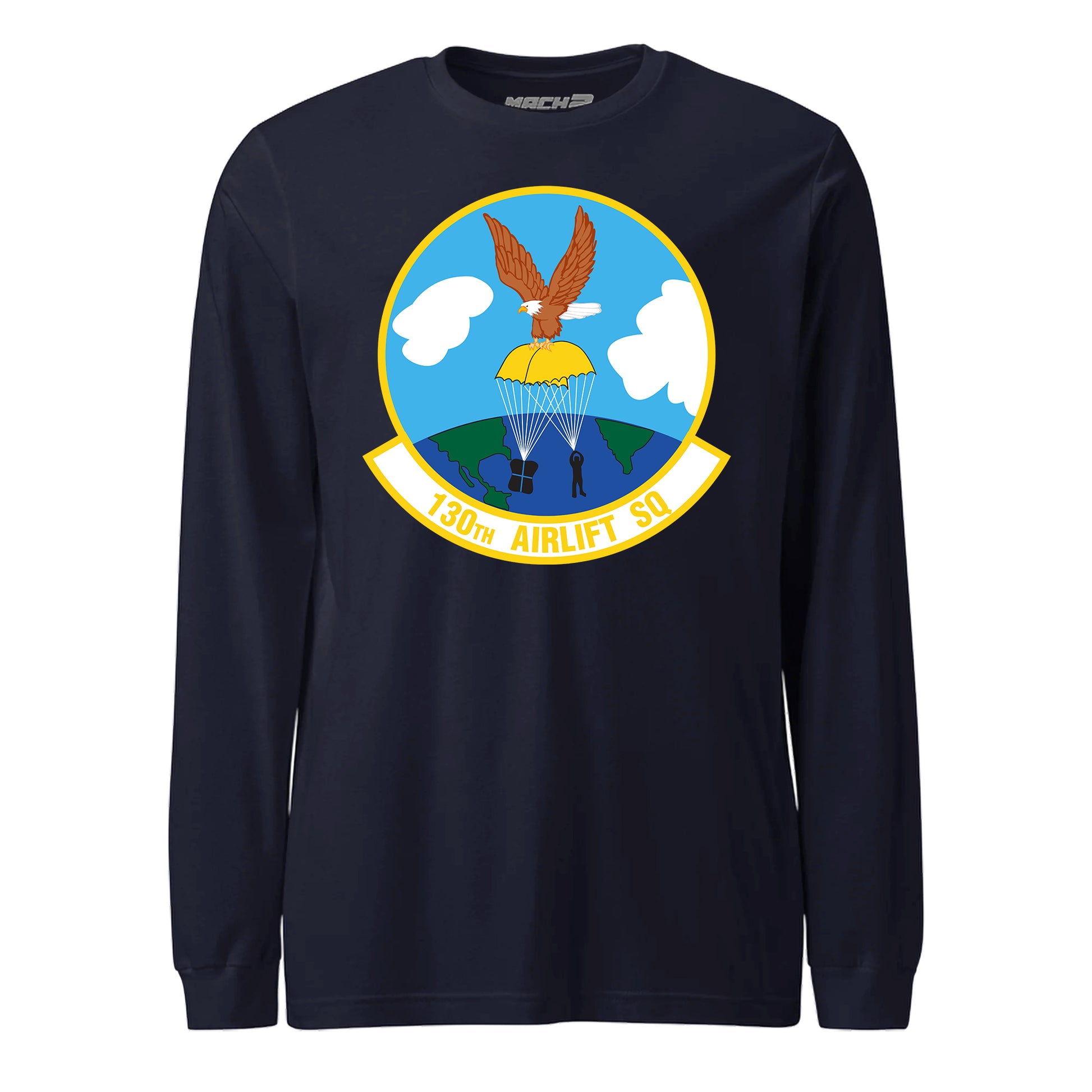 Mach2 Squadron Upload | 130TH AIRLIFT SQUADRON | Long Sleeve | Navy | MACH-LONG-SLEEVE-FRONT-NAVY.jpg