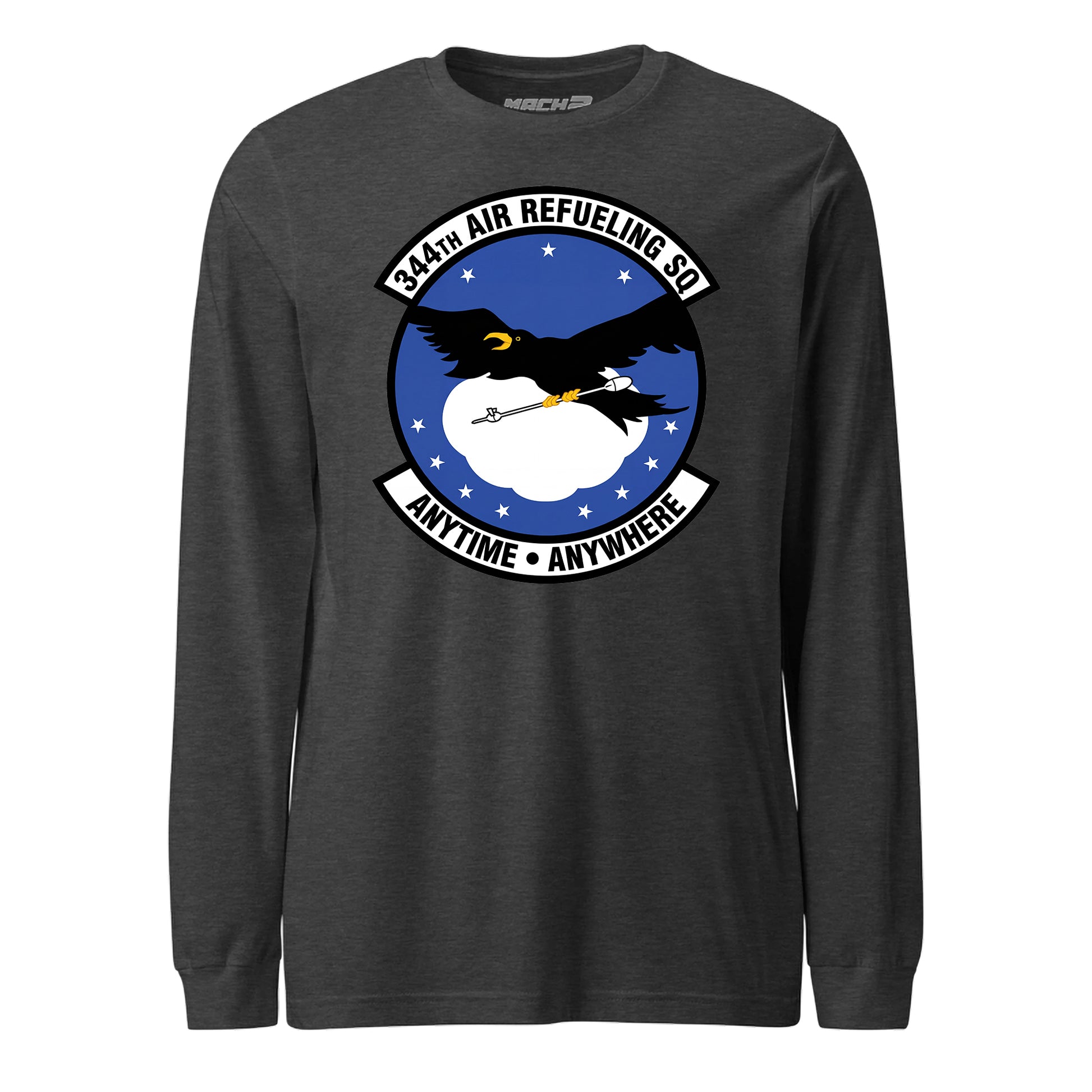 Mach2 Squadron Upload | 344TH AIR REFUELING SQUADRON | Long Sleeve | Charcoal Heather | MACH-LONG-SLEEVE-FRONT-CHARCOAL.jpg