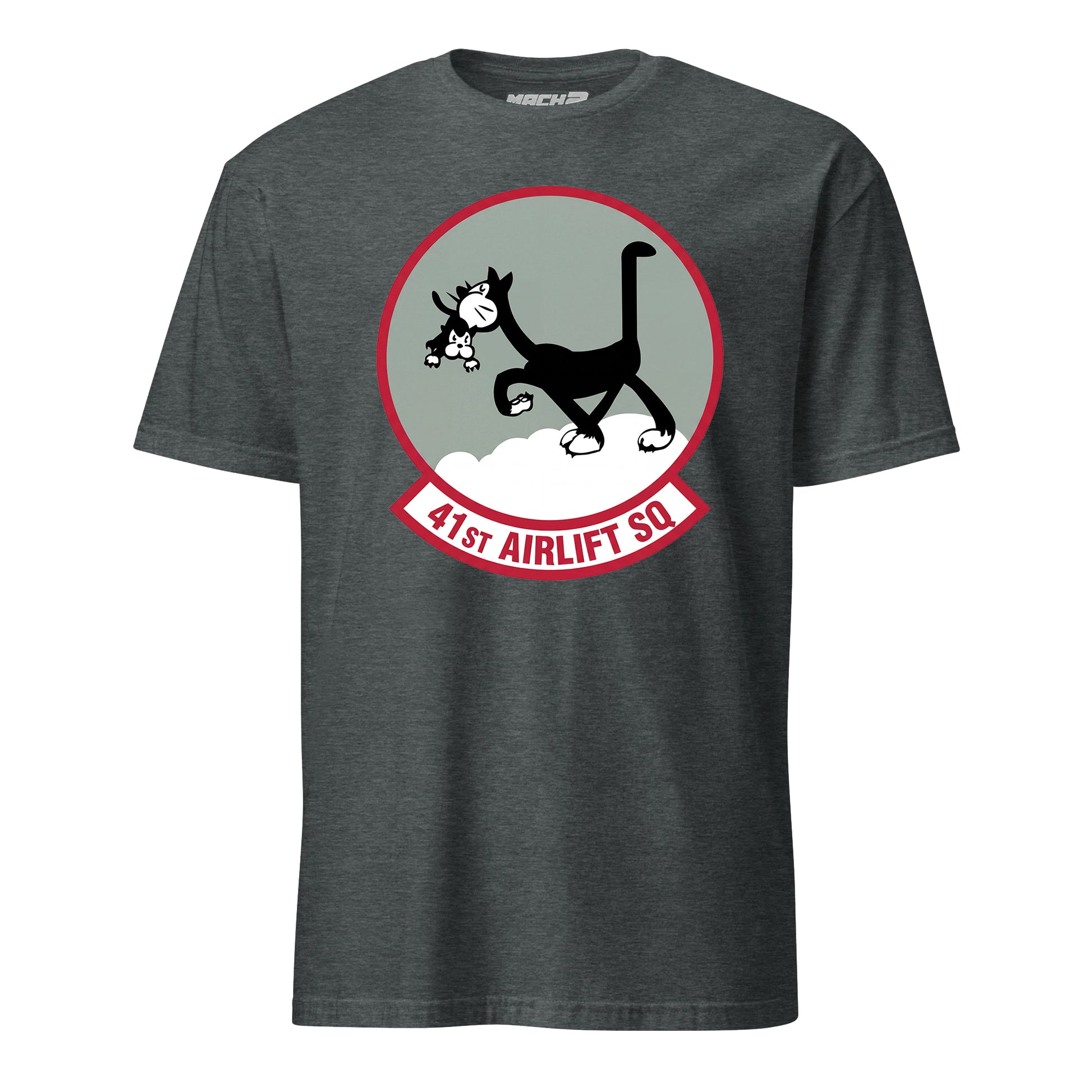 Mach2 Squadron Upload | 41ST AIRLIFT SQUADRON | T-Shirt | Charcoal Heather | MACH-SHORT-SLEEVE-FRONT-CHARCOAL.jpg
