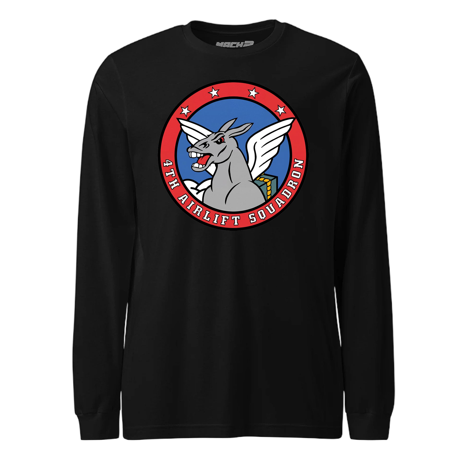 Mach2 Squadron Upload | 4TH AIRLIFT SQUADRON | Long Sleeve | Black | MACH-LONG-SLEEVE-FRONT-BLACK.jpg