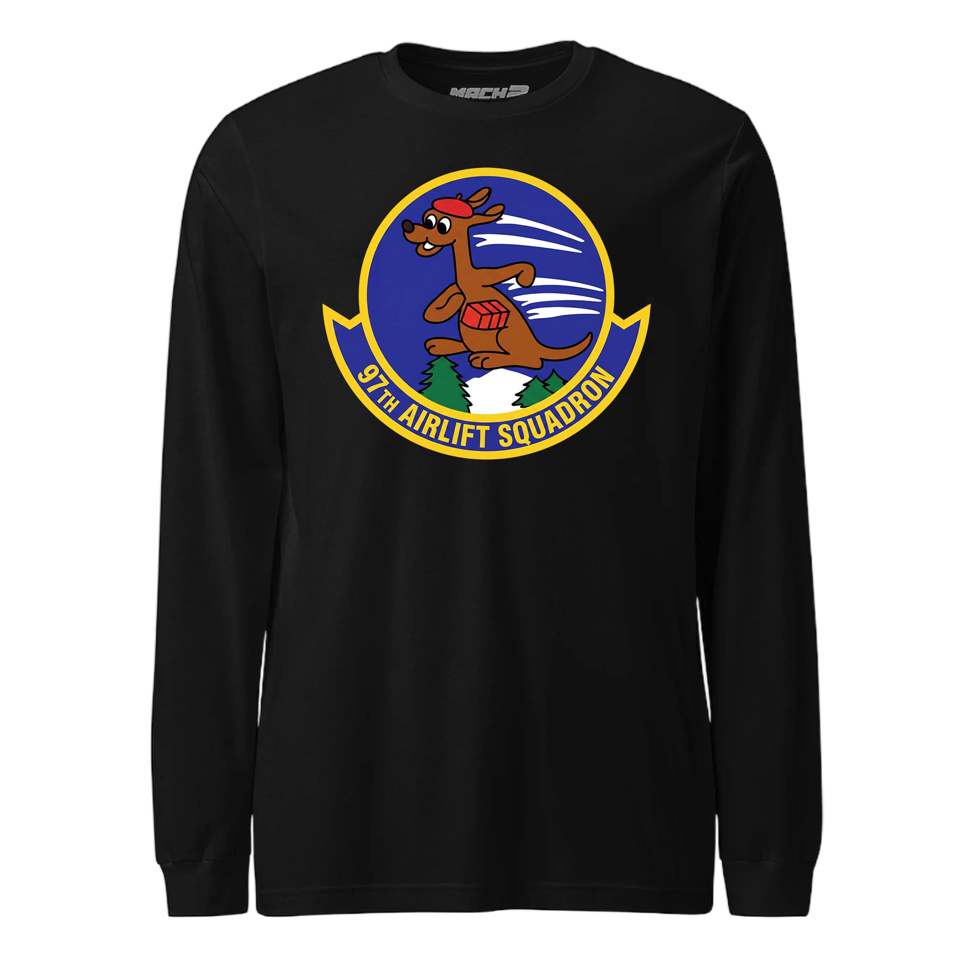 Mach2 Squadron Upload | 97TH AIRLIFT SQUADRON | Long Sleeve | Black | MACH-LONG-SLEEVE-FRONT-BLACK.jpg